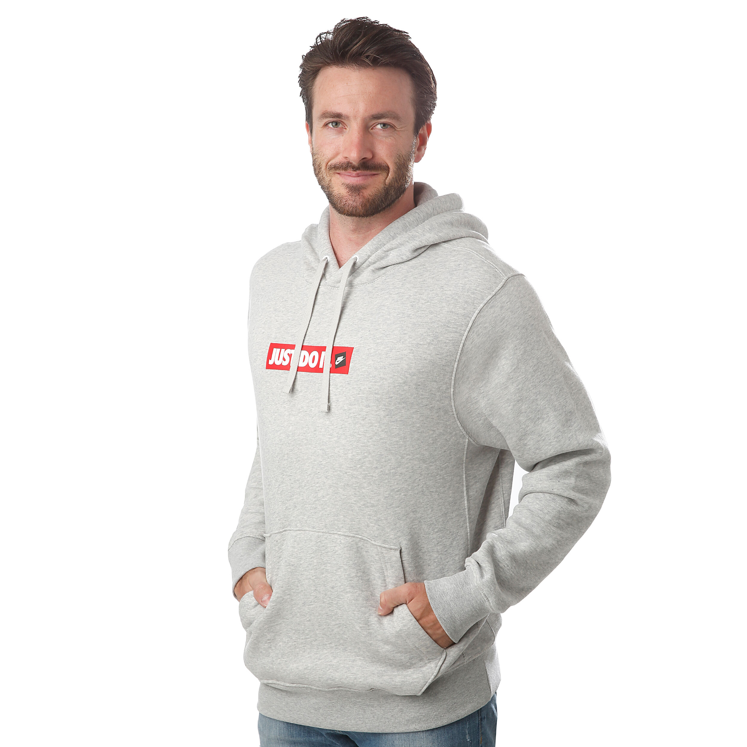 Buy Nike Sportswear Just Do It Hoody Men Lightgrey Red online Tennis Point UK