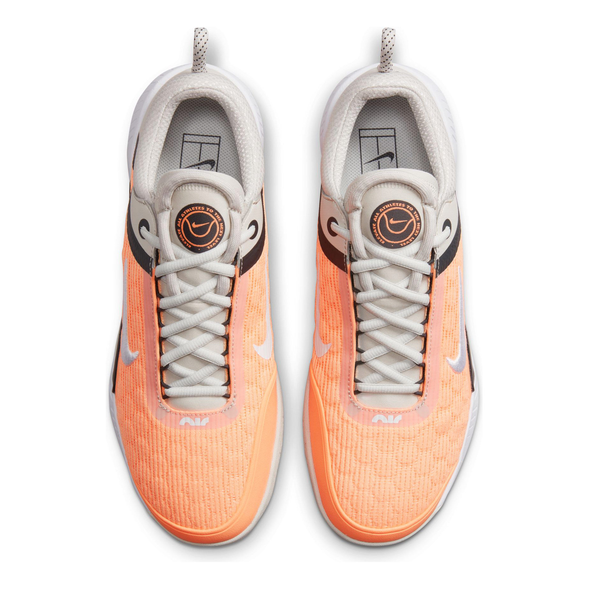 Orange tennis clearance shoes nike