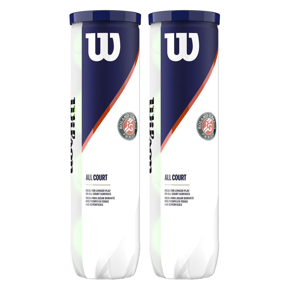 Wilson Roland Garros All Court 2x 4 Ball Tube Wilson Roland Garros All Court 2x 4 Ball Tube