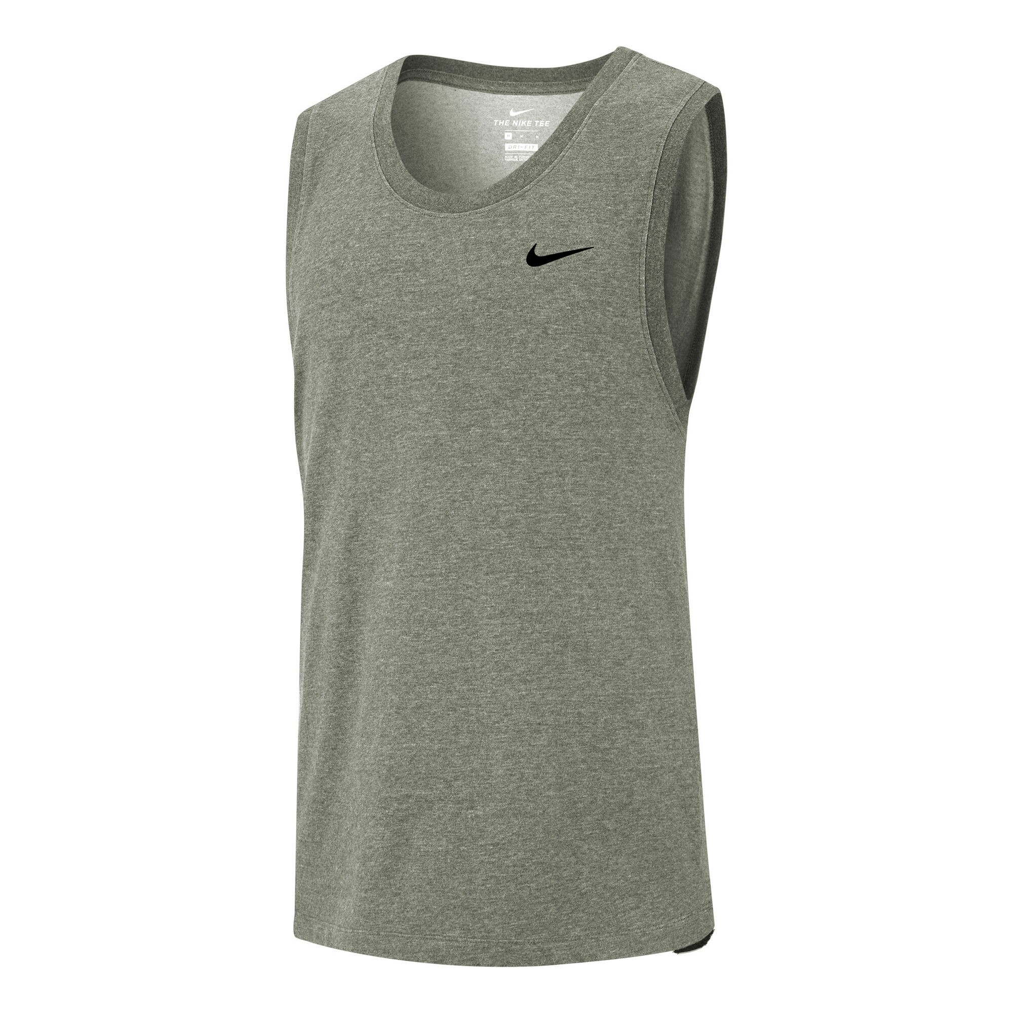 Buy Nike Dri-Fit Crew Solid Tank Top Men Olive, Grey online | Tennis ...