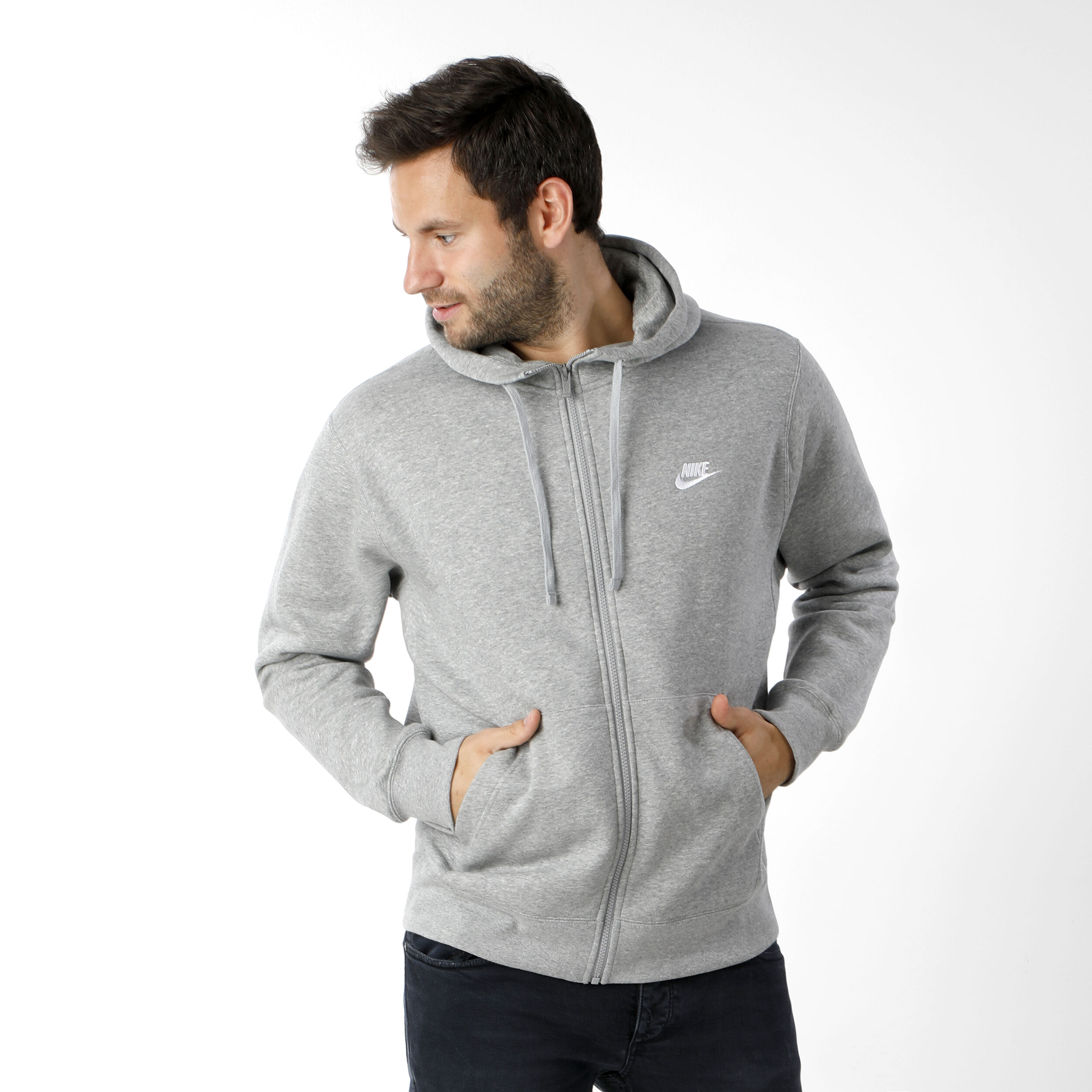 Buy Nike Sportswear Club Zip Hoodie Men Lightgrey White online Tennis Point UK