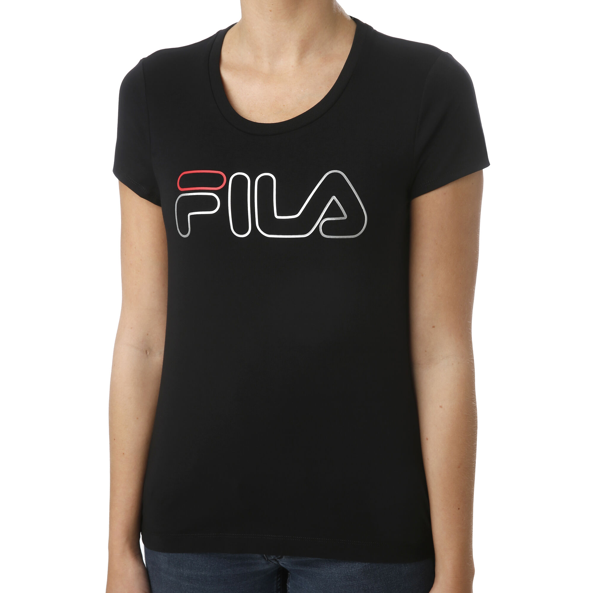 buy Fila Zoe T-Shirt Women - Black, Lightgrey online | Tennis-Point