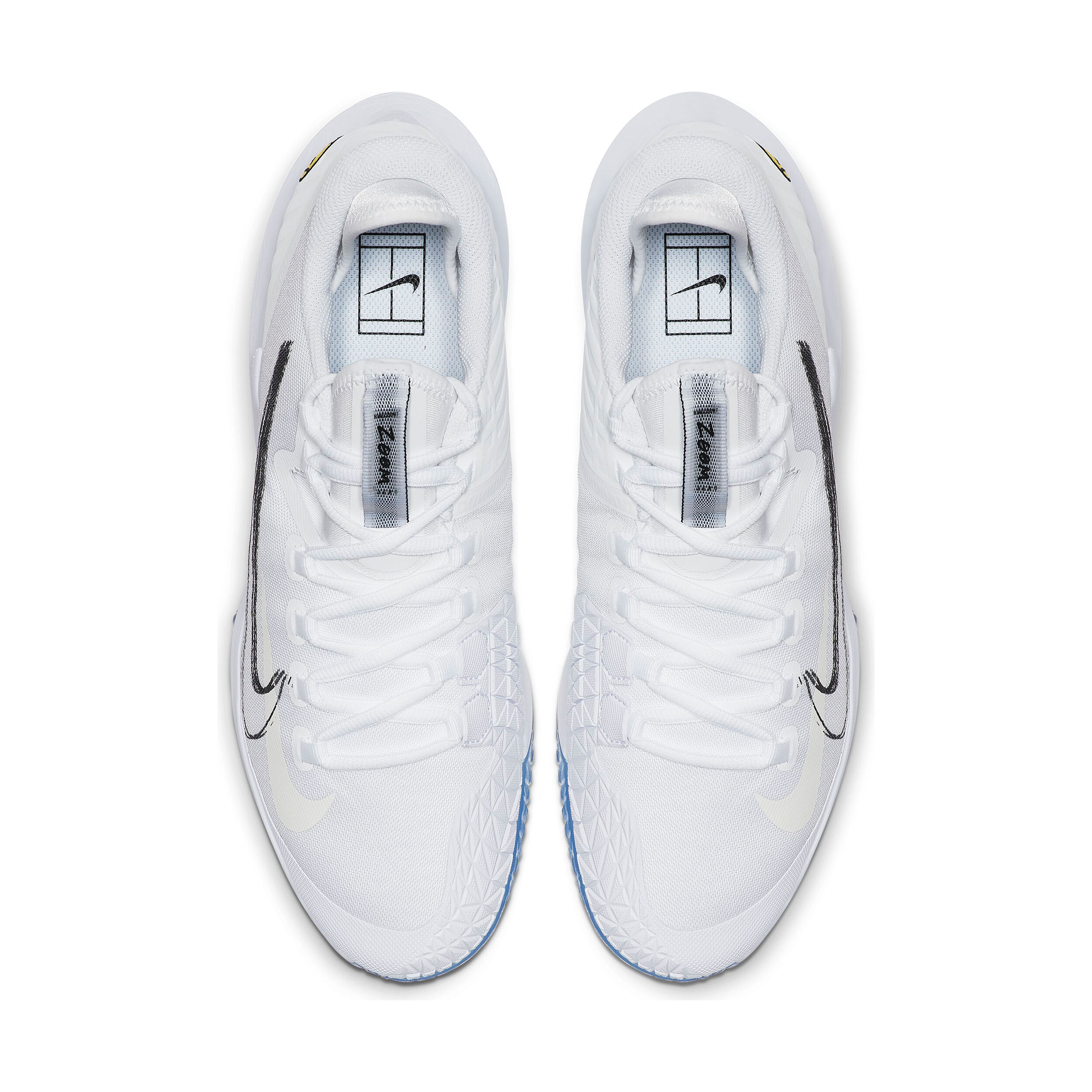 Nike men's court air zoom zero tennis shoes white and metallic silver outlet