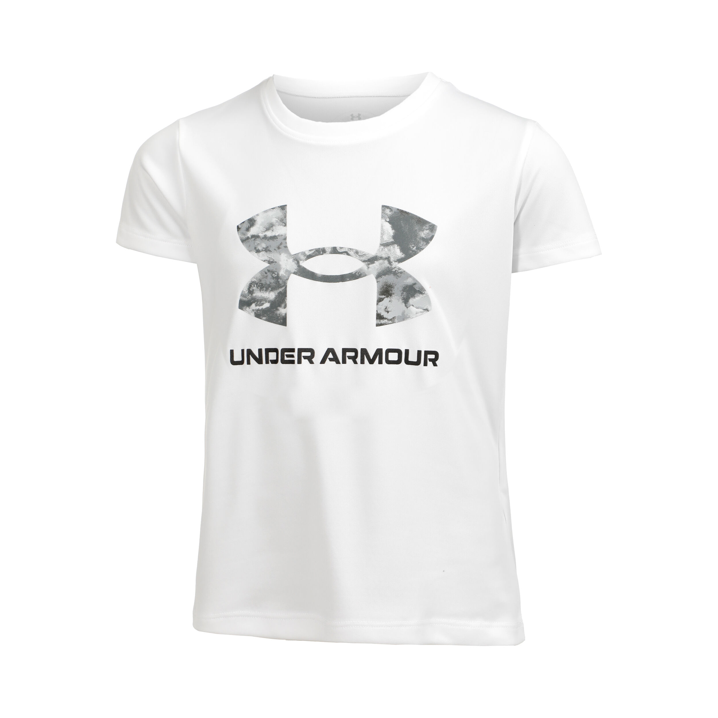 Tech Print Big Logo T Shirt Girls White Black