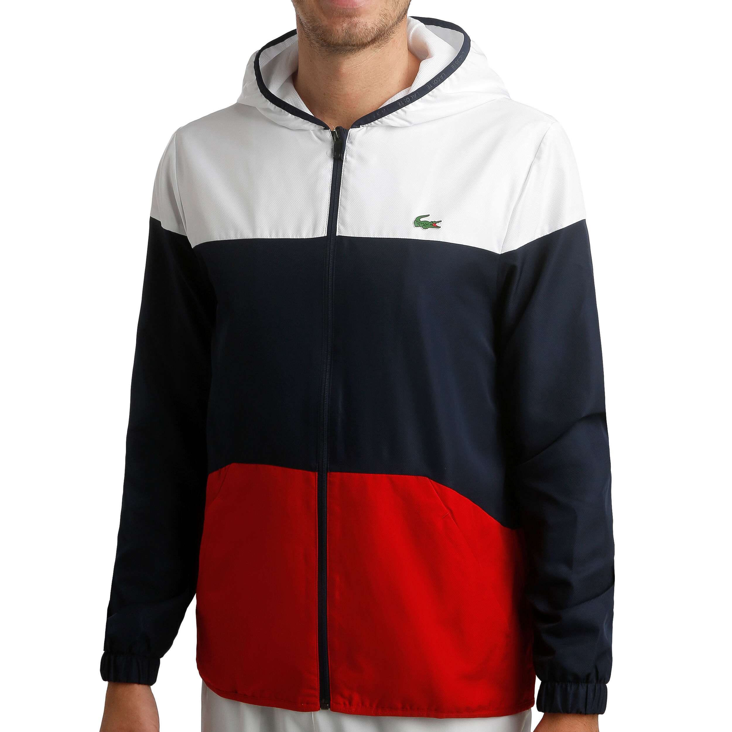 Logo lacoste bleu top blanc rouge