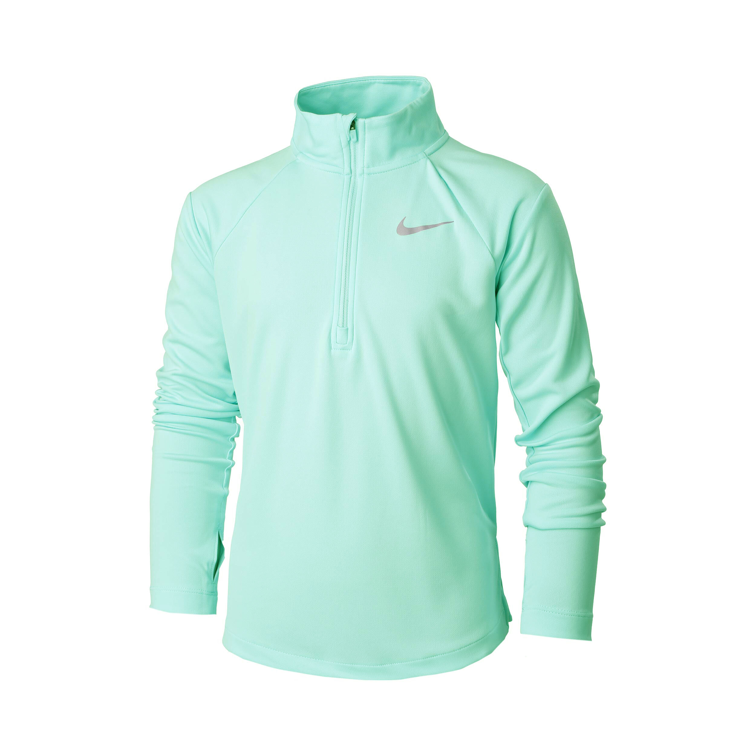 Dri Fit Half Zip Long Sleeve Girls Mint