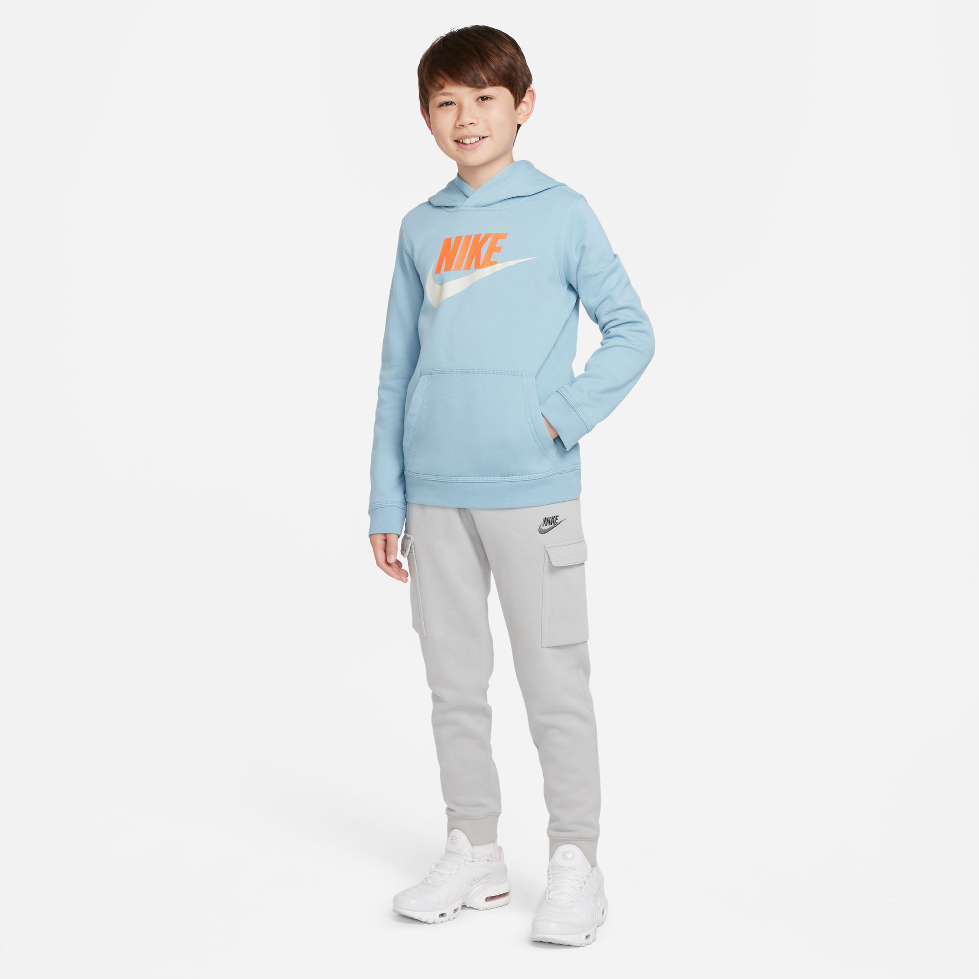 Buy Nike Sportswear Club Fleece Hoody Boys Blue Orange online Tennis Point UK