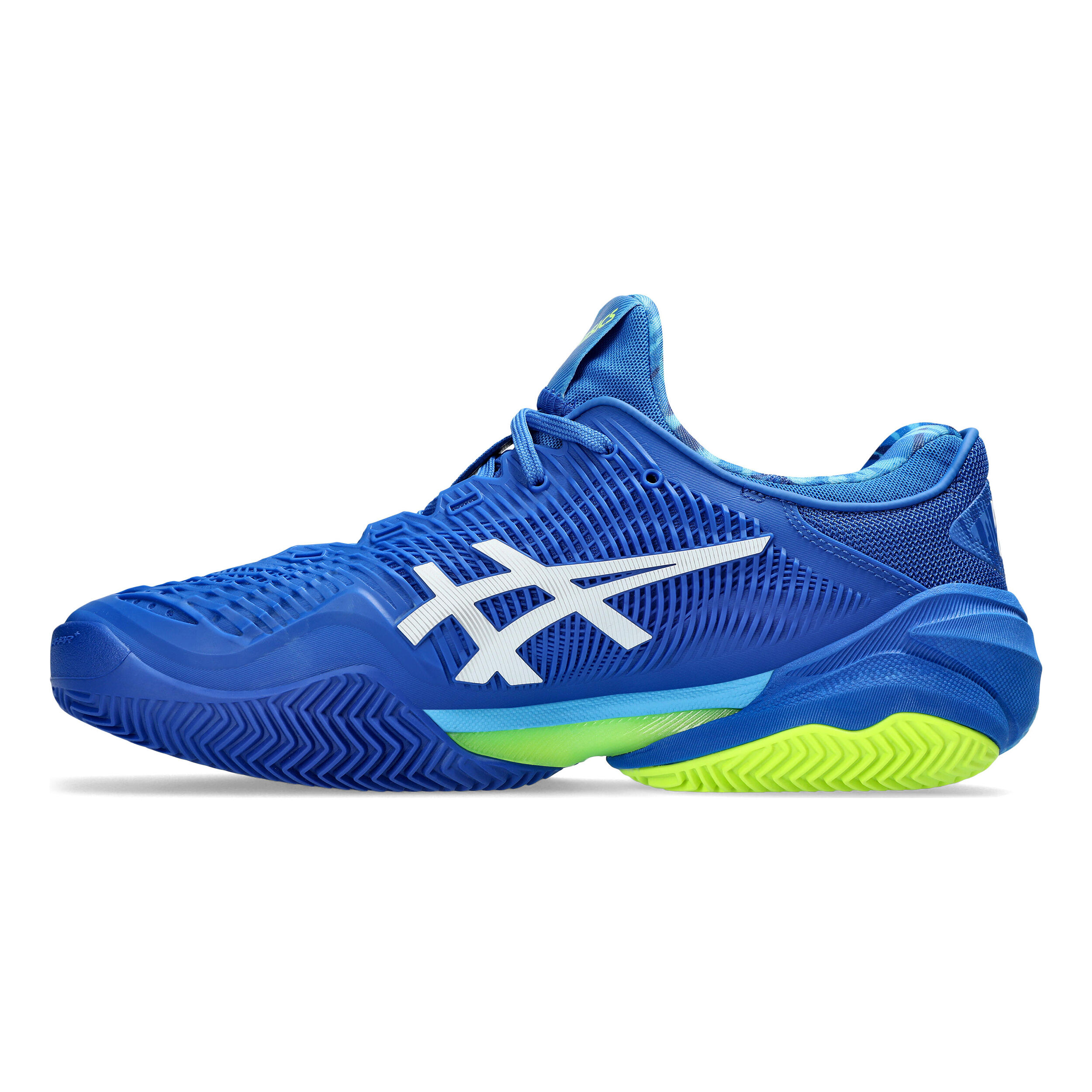 Buy ASICS Court FF 3 Novak Clay Court Shoe Men Blue Neon Green