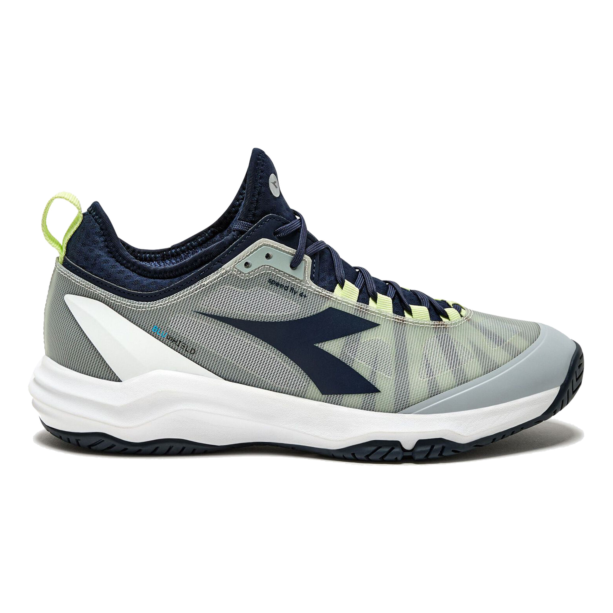 Buy Diadora Speed Blushield Fly 4 All Court Shoe Men Grey Blue online Tennis Point UK