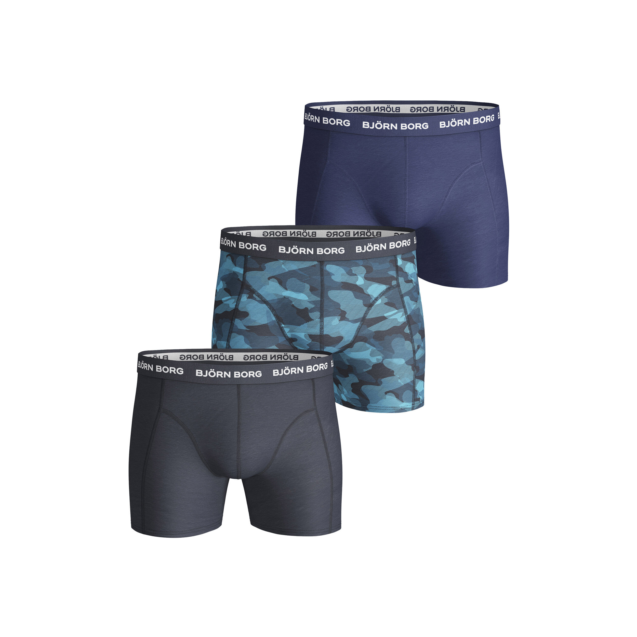 Shadeline Sammy Boxer Shorts 3 Pack Men Blue Multicoloured