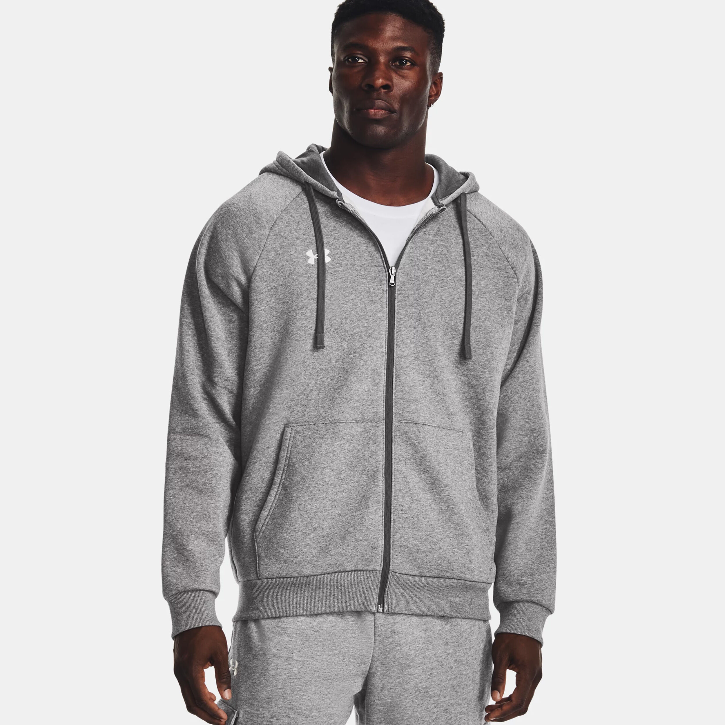 Rival Zip Hoodie Men Grey