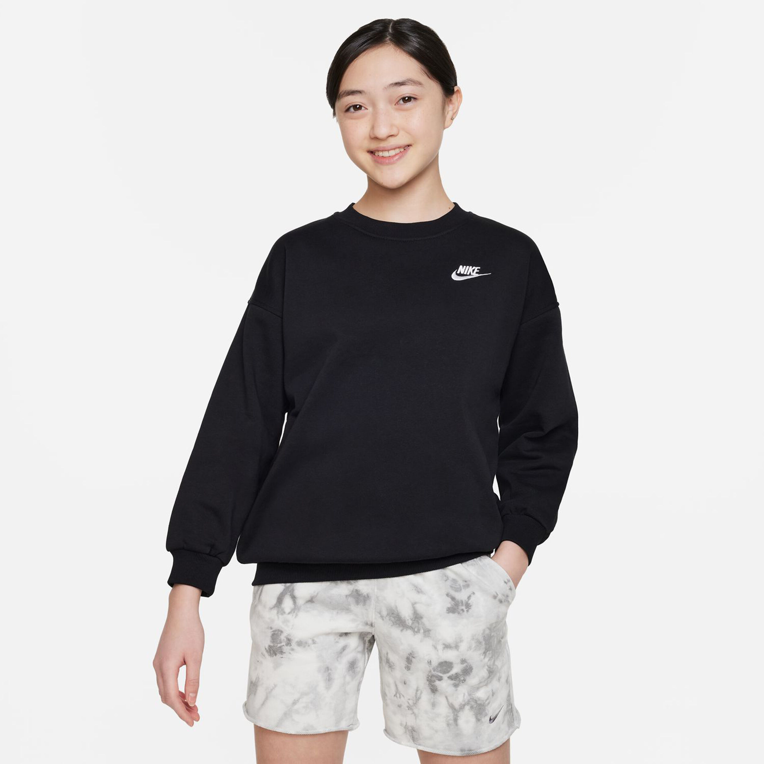 Nike club sweater zwart sale