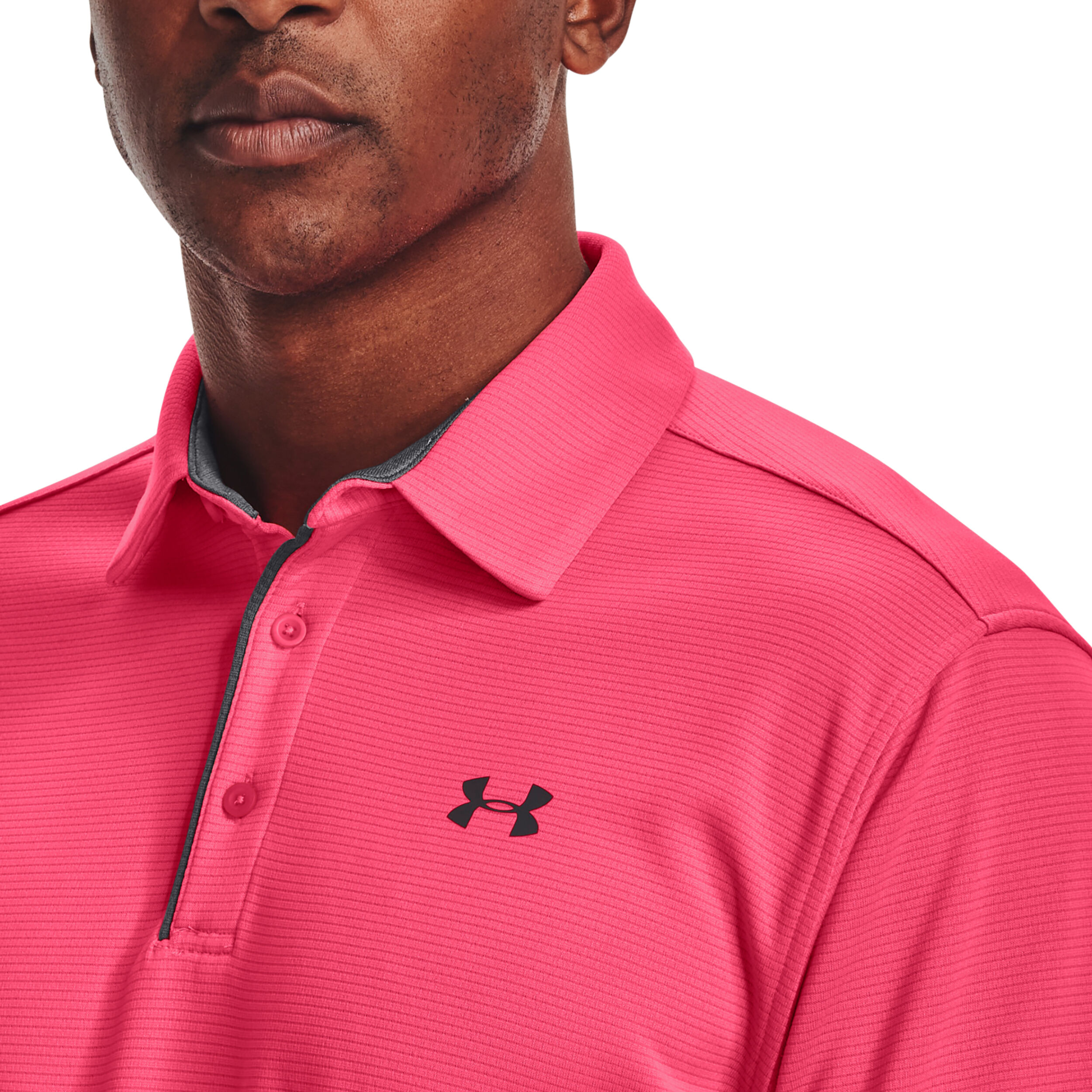 Pink under armour polo mens deals