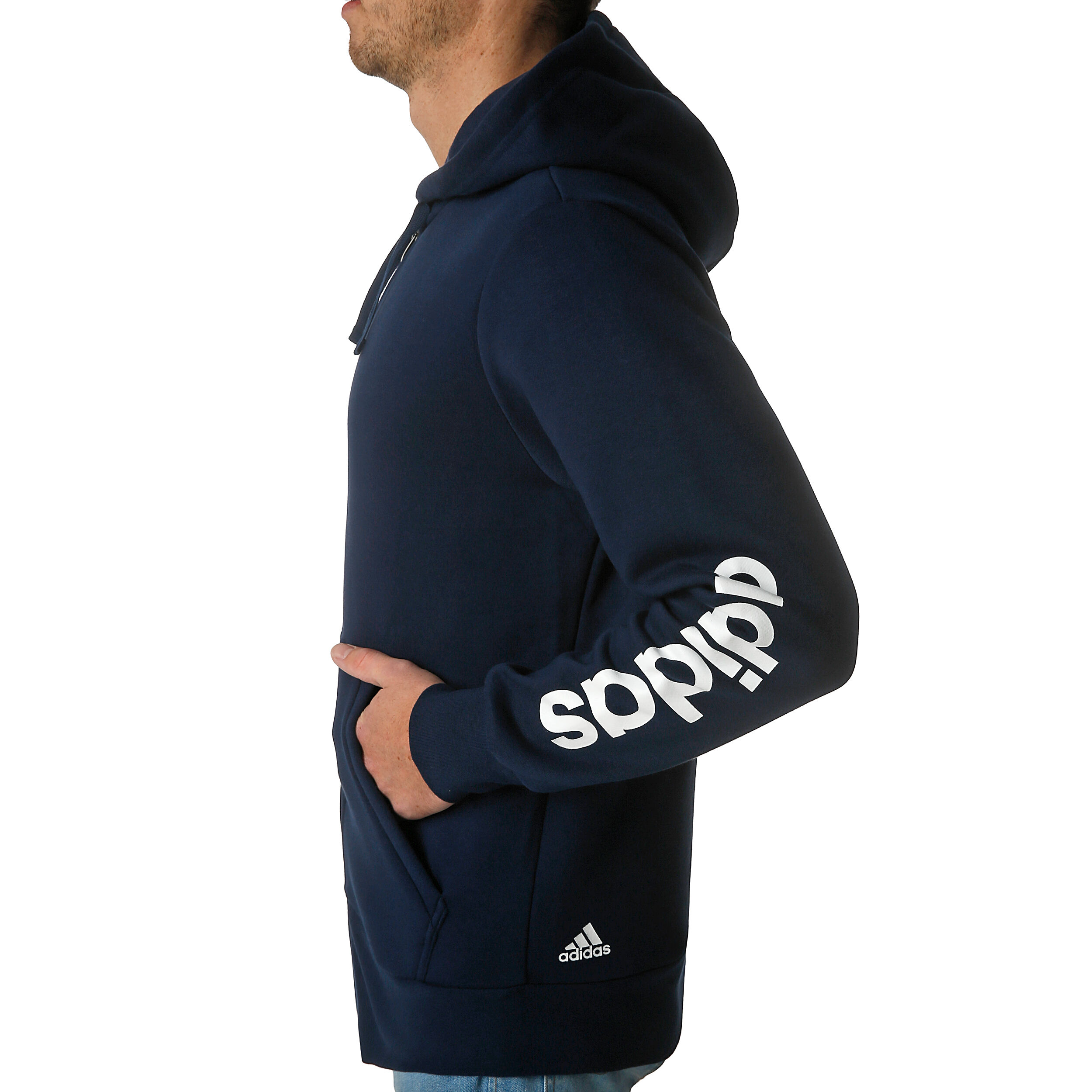 Adidas essentials linear full zip hoodie online