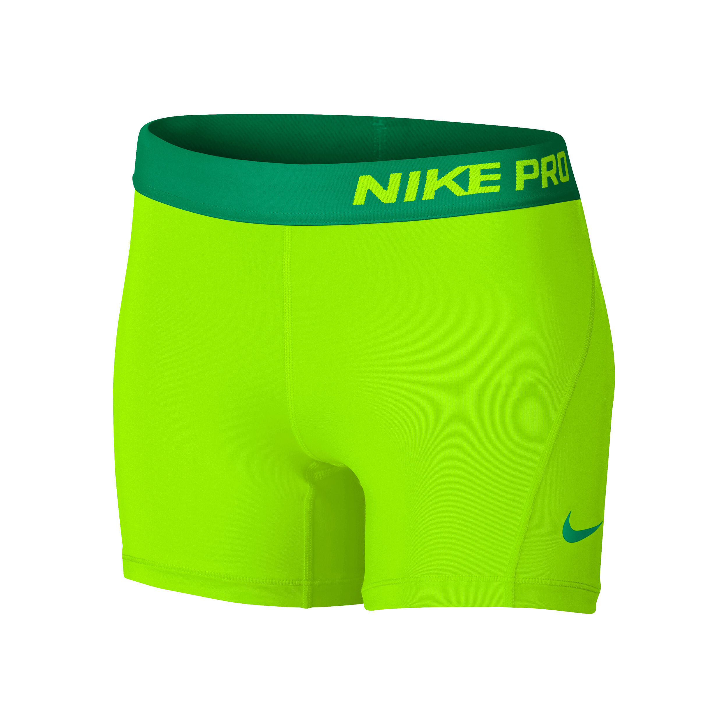 nike pro shorts lime green