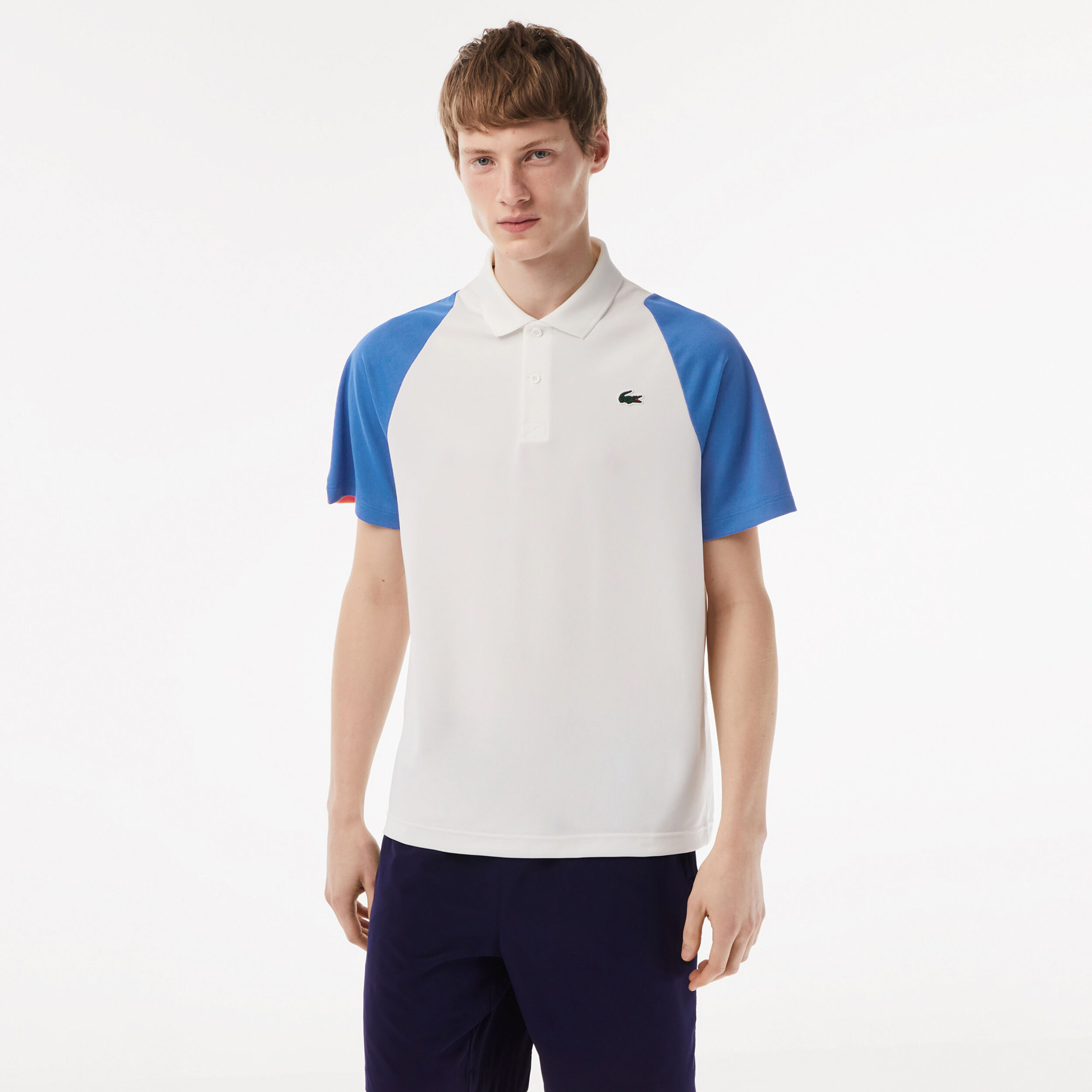White lacoste top polo shirt sale