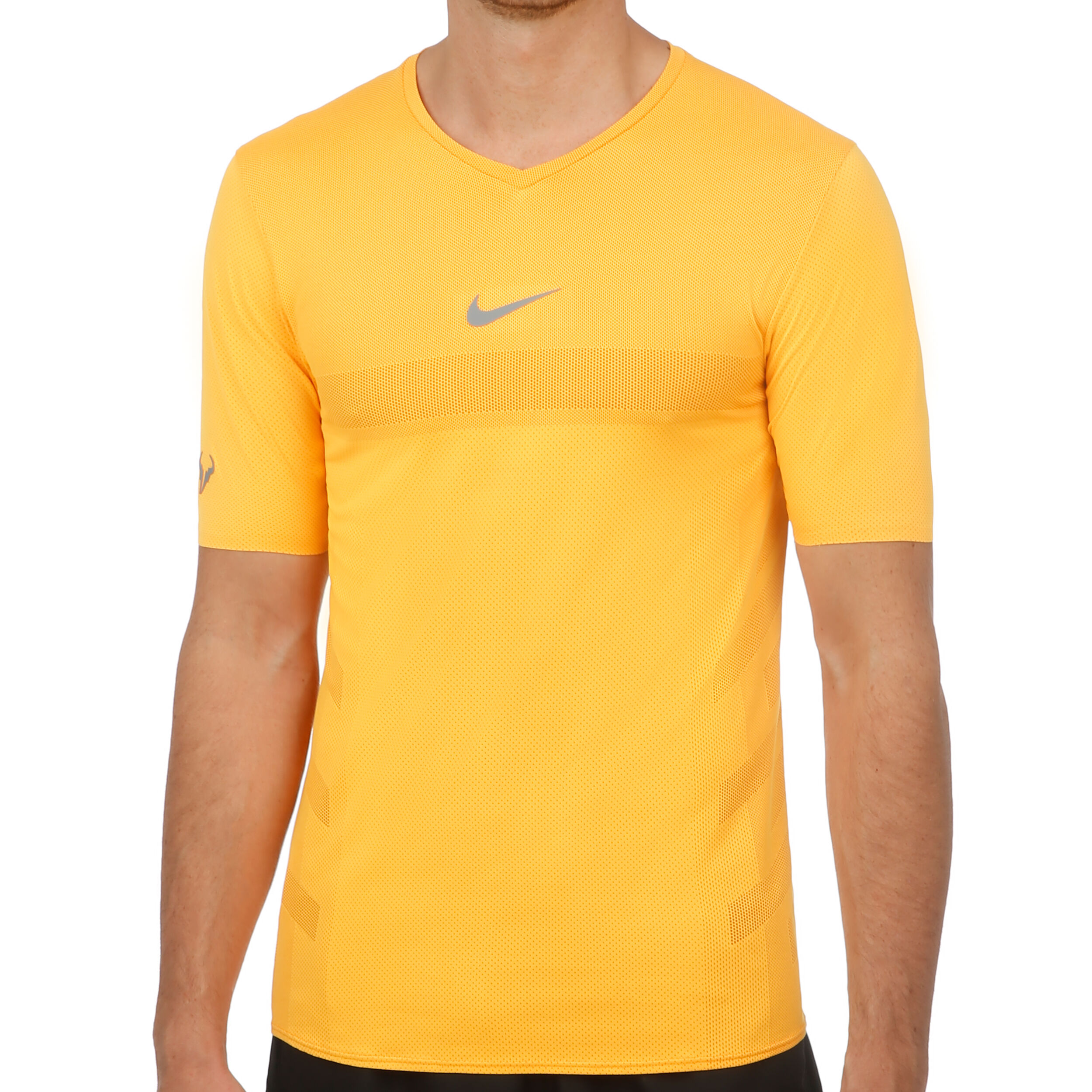 Rafael Nadal Court AeroReact T Shirt Men Orange Lightgrey