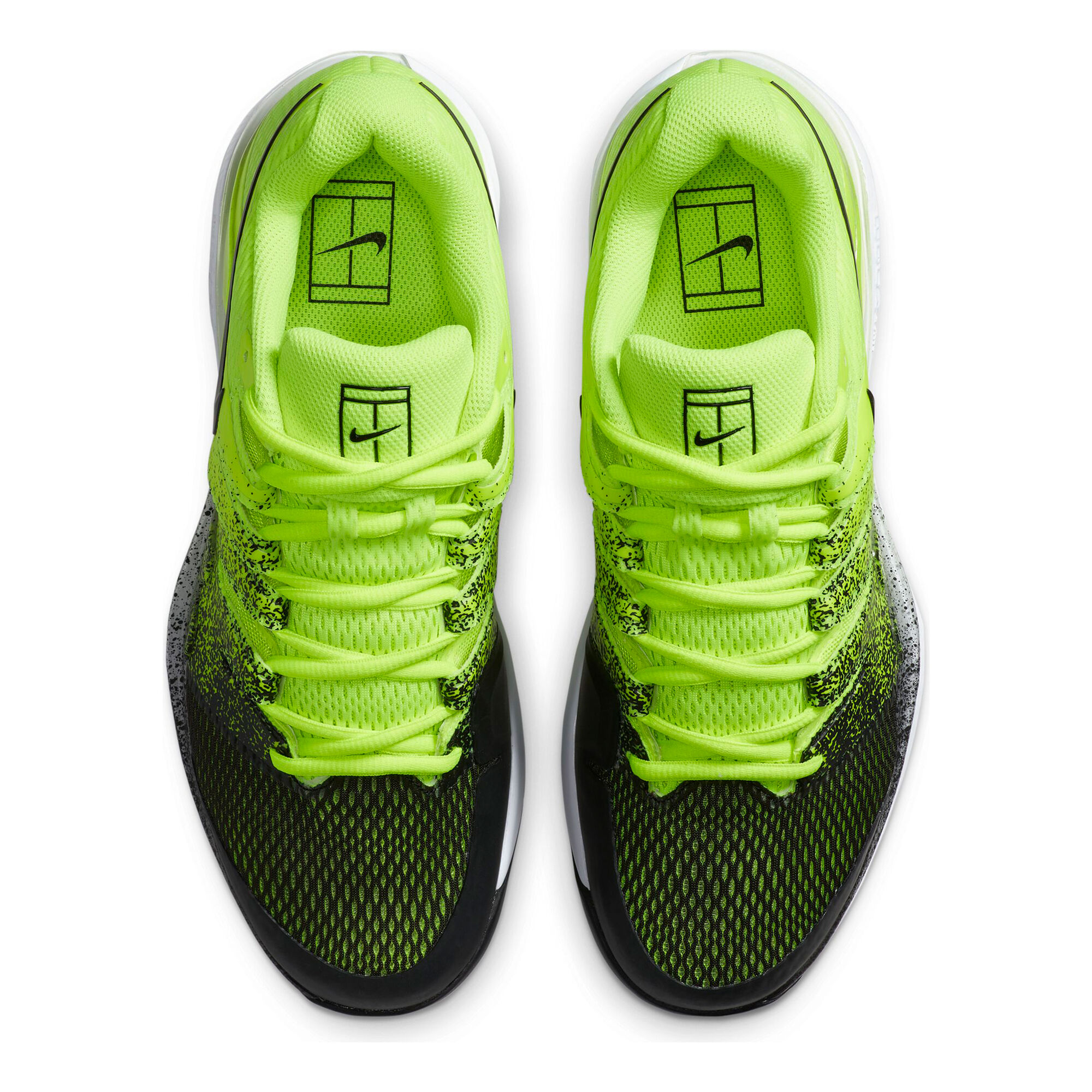 black and neon green nike sneakers