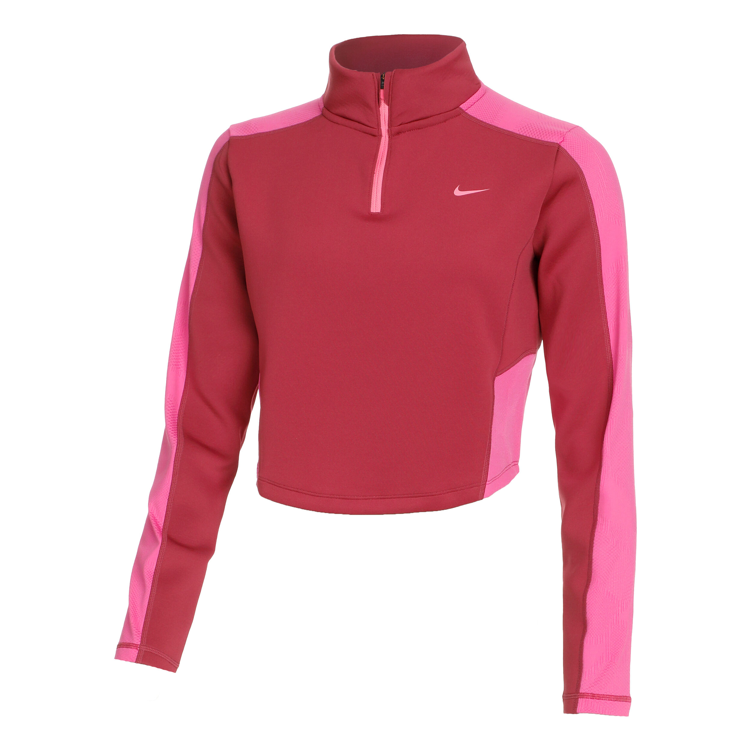 Dri Fit Half Zip Long Sleeve Women Red Pink