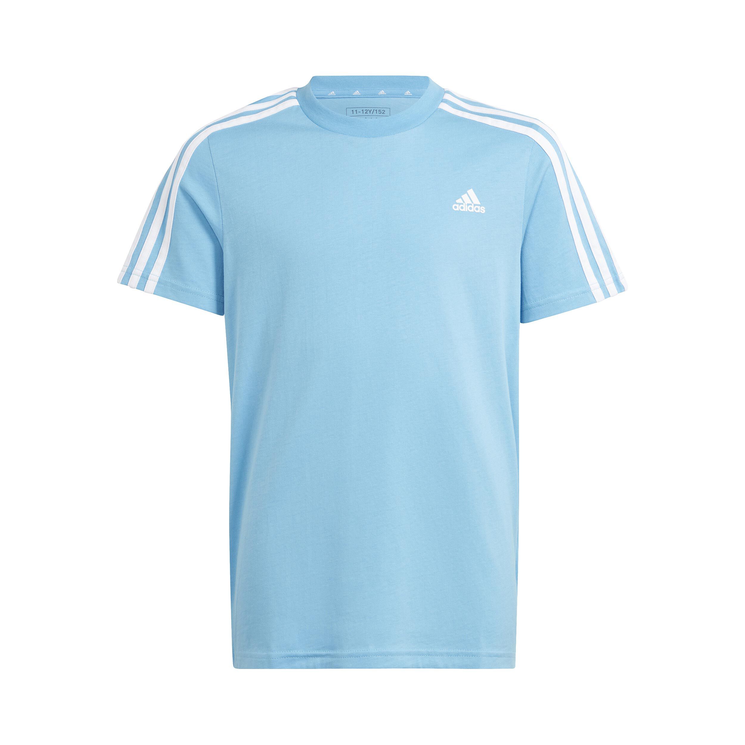 Adidas 3 stripes tee light blue clearance