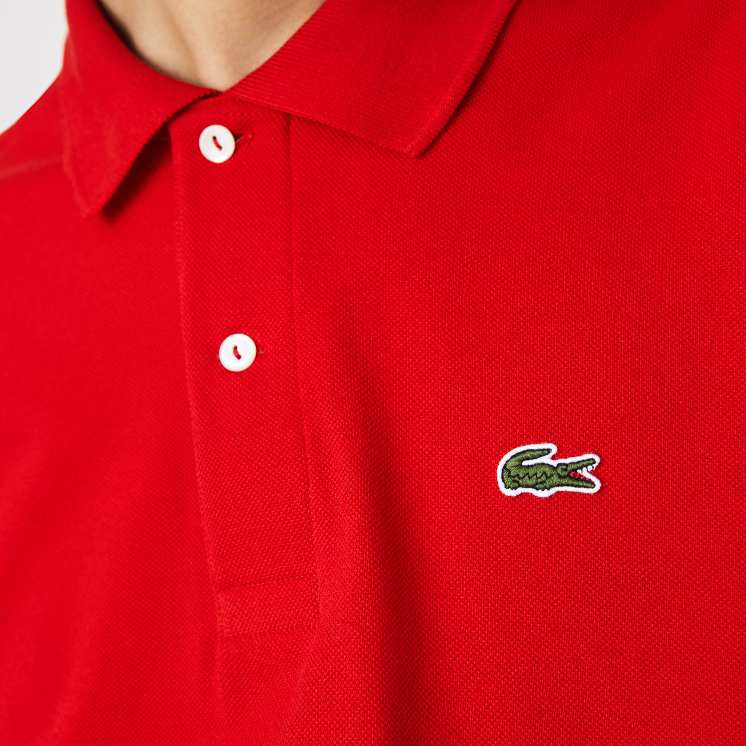 Red lacoste on sale polo mens
