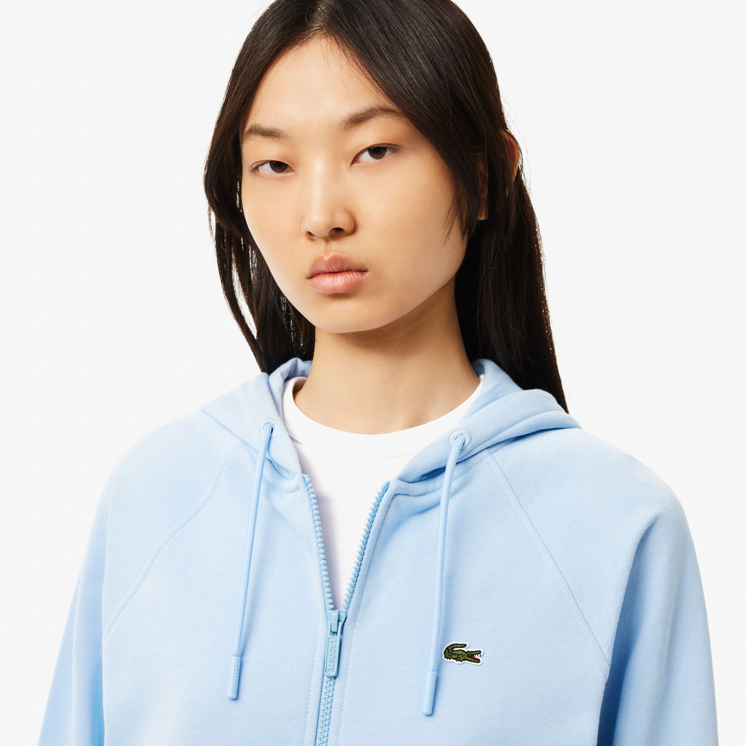 Buy Lacoste Lifestyle Fleece Zip Hoodie Women Light Blue online Tennis Point UK