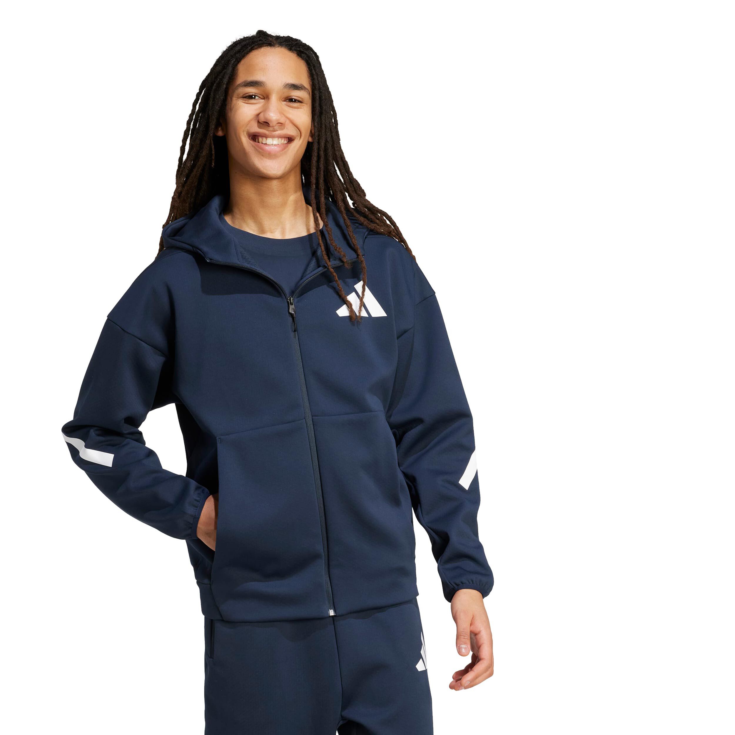 adidas Z.N.E. Full Zip Hoodie Men Dark Blue | Tennis-Point