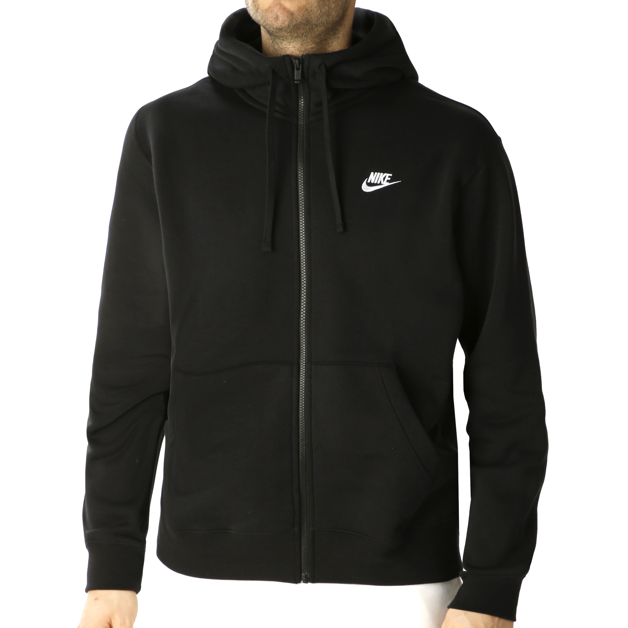 Buy Nike Sportswear Club Zip Hoodie Men Black White online Tennis Point UK