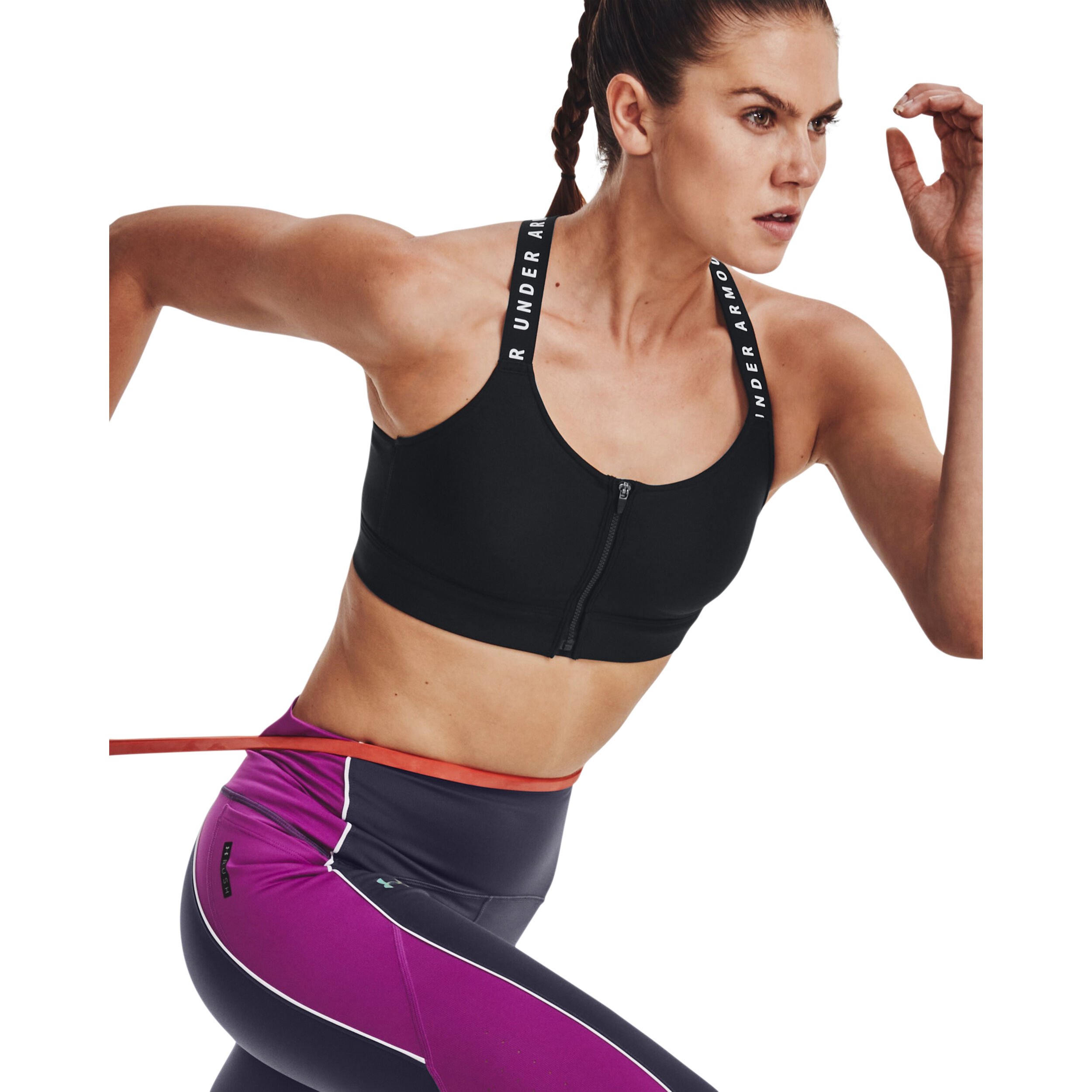 Infinity High Zip Sports Bras Women Black