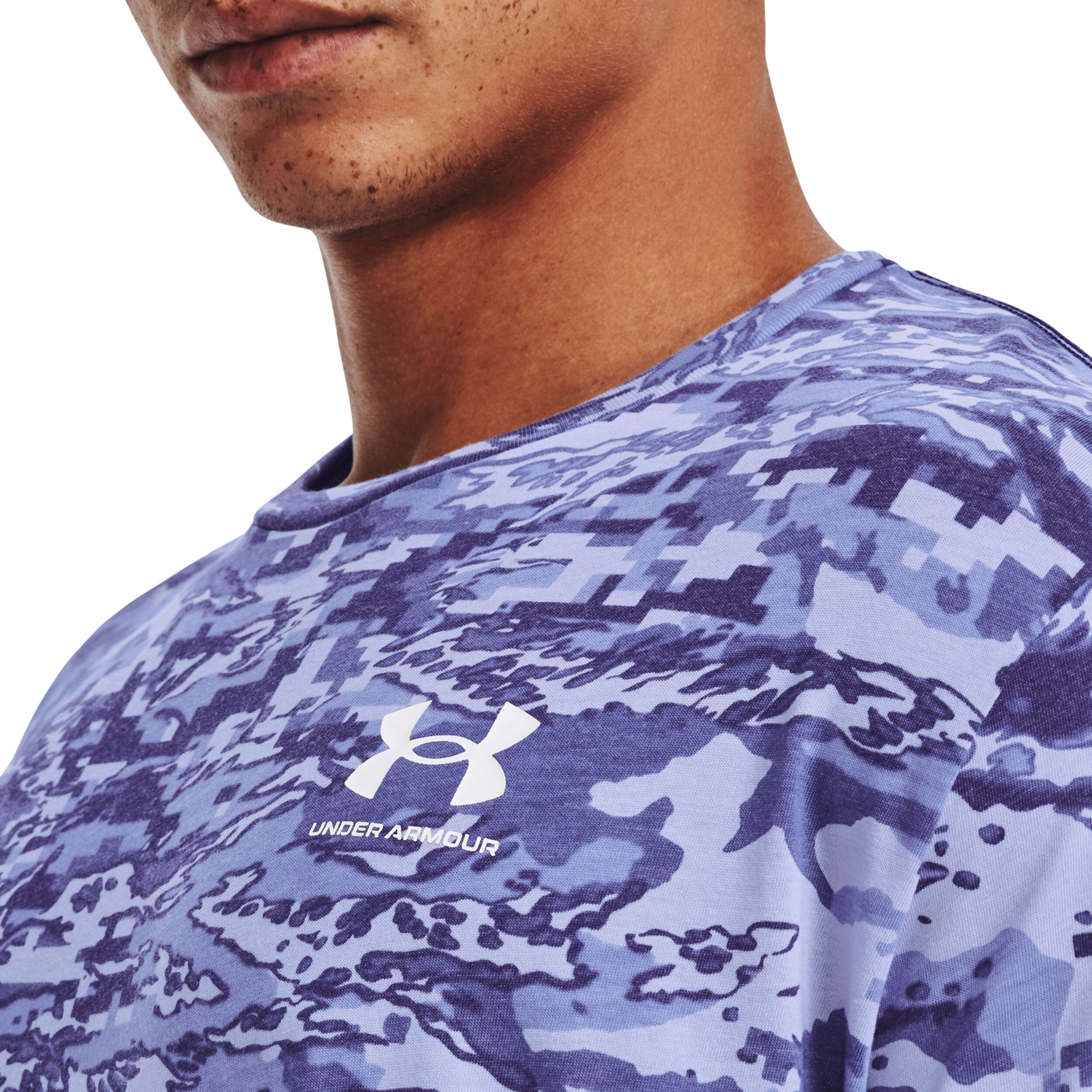 ABC Camo T Shirt Men Dark Blue Blue