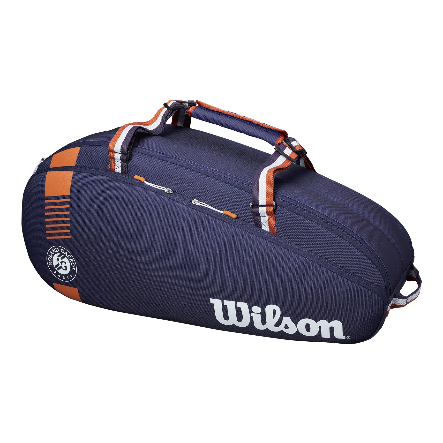 Buy Wilson Roland Garros Team Racket Bag 6 Pack Blue Brown online Tennis Point UK