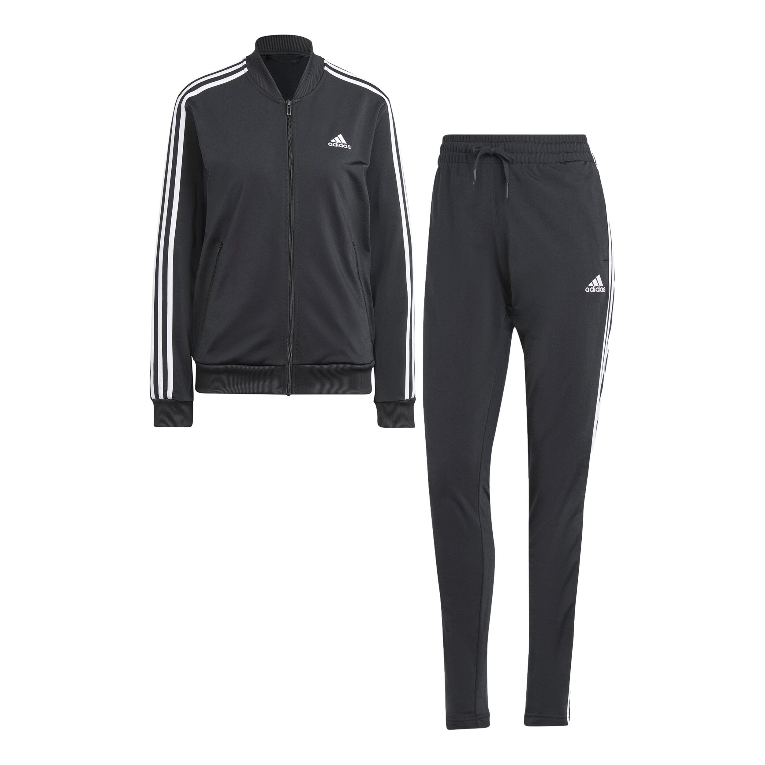 Adidas black deals white tracksuit