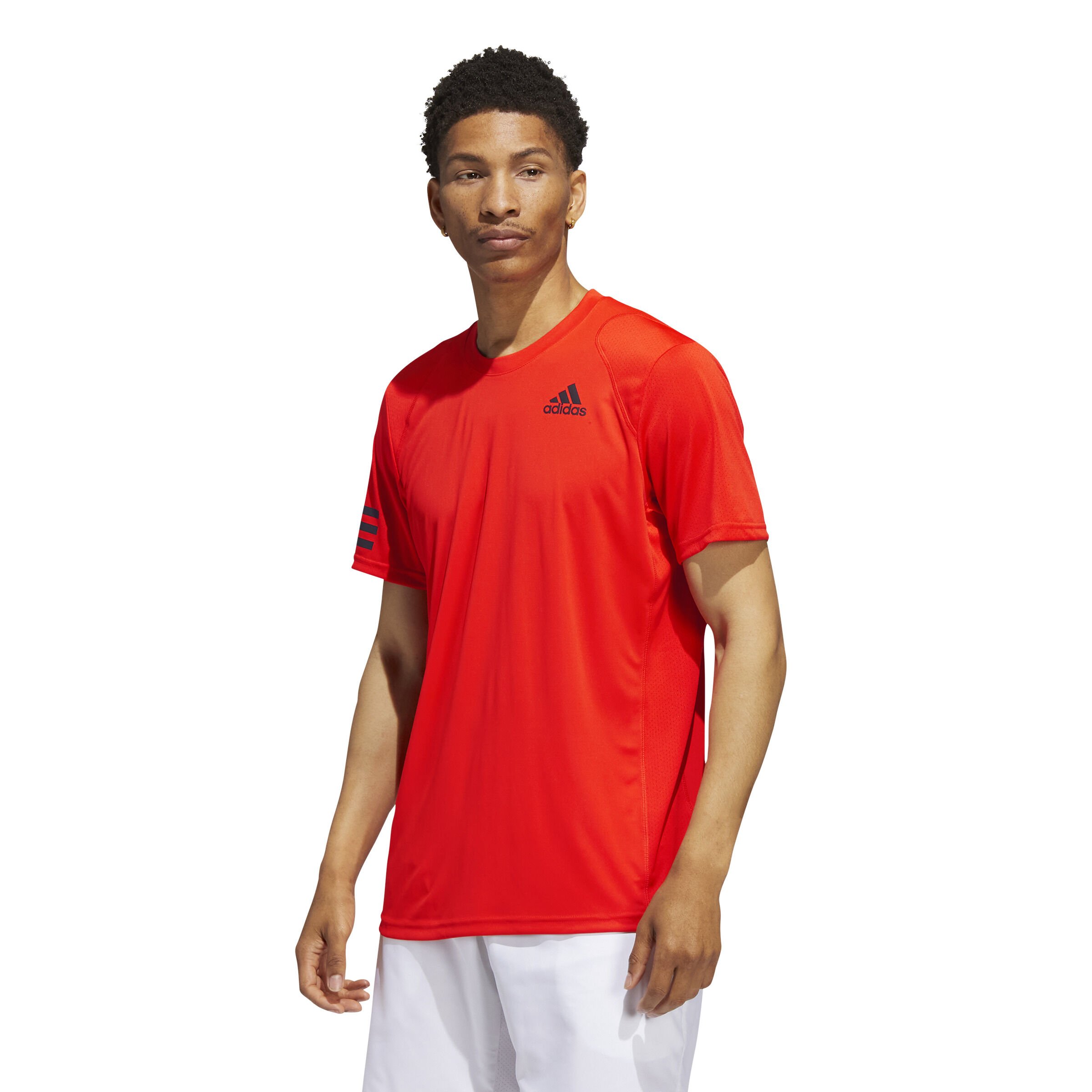 Club 3 Stripes T Shirt Men Orange