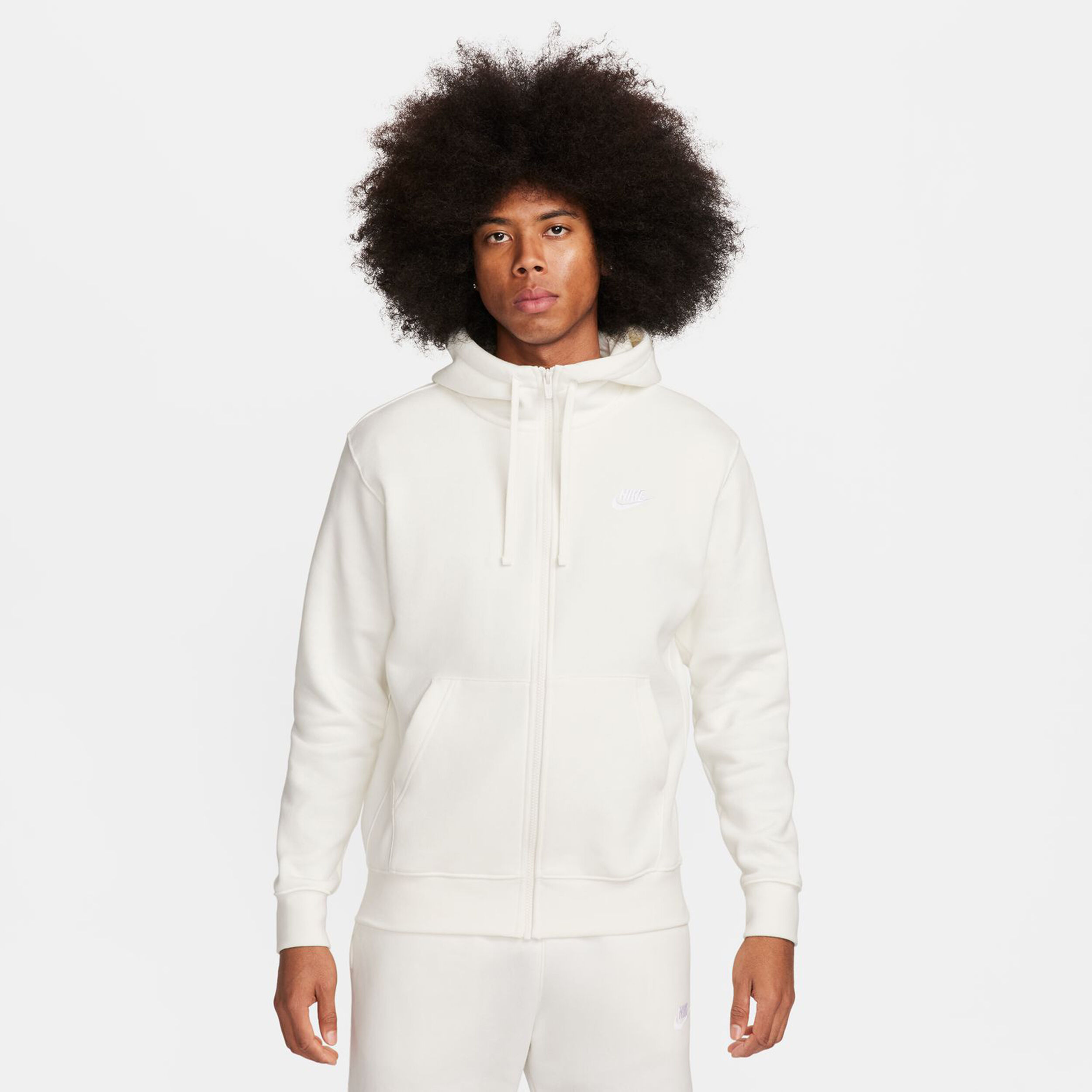 Nike white zip hoodie top