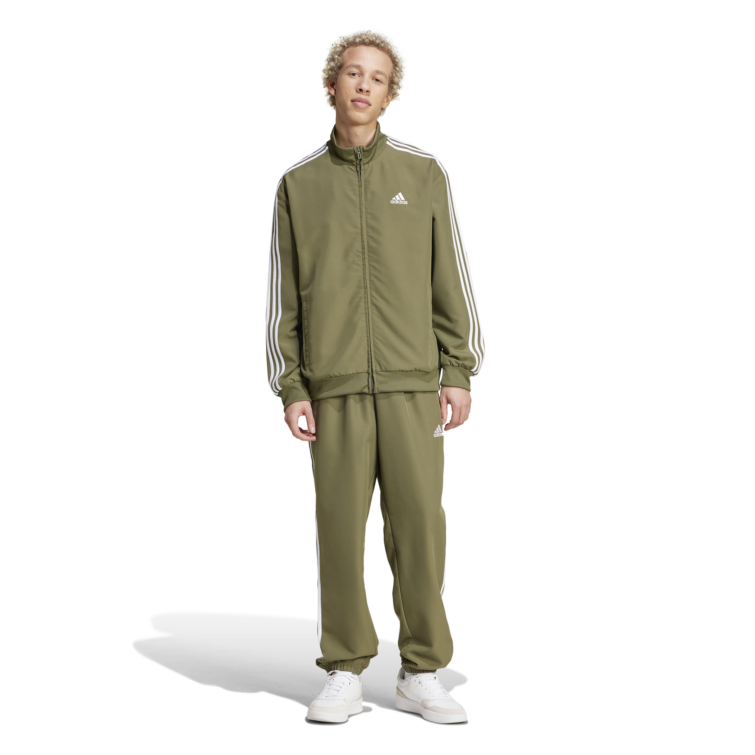 3Stripes Woven Tracksuit Men Olive White