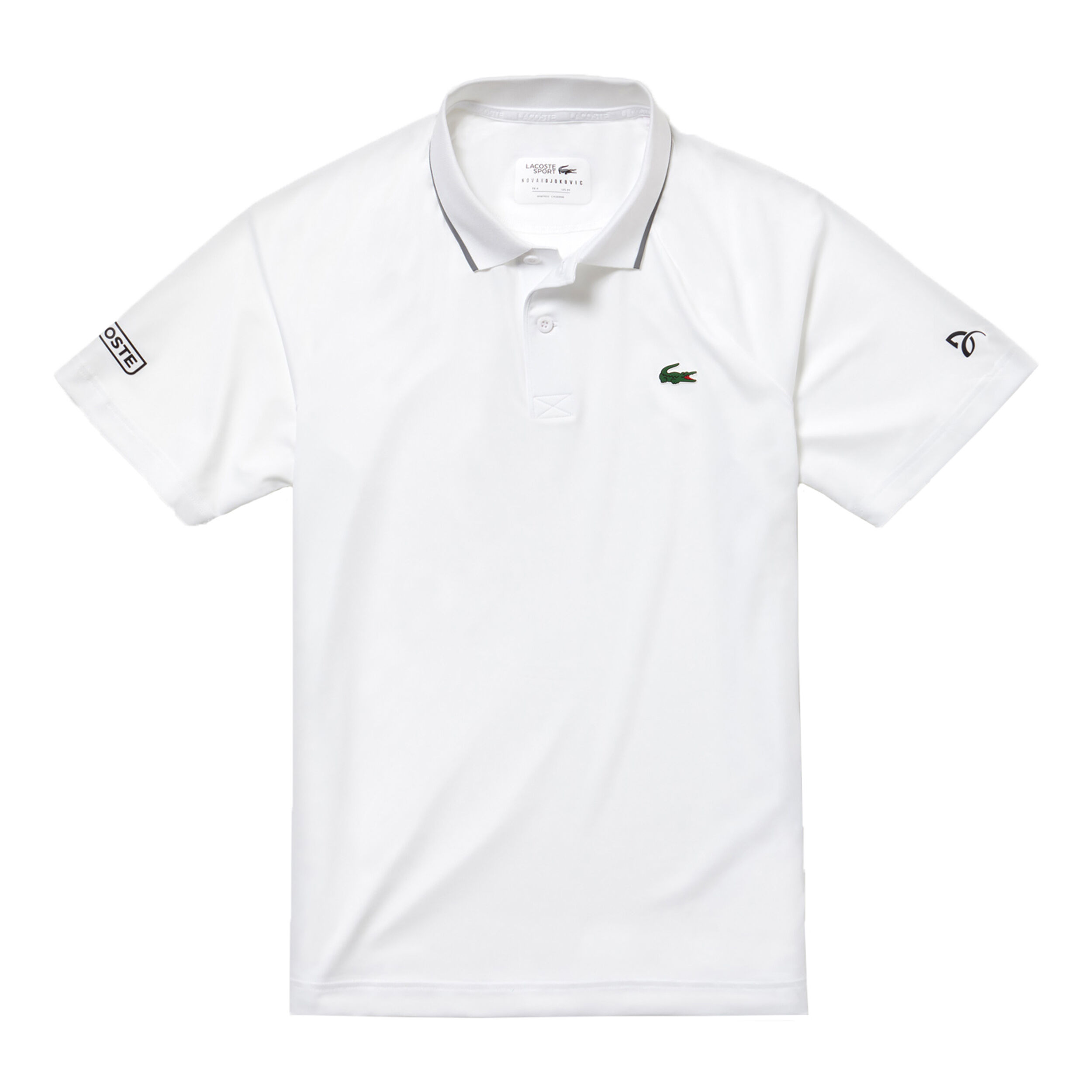 Polo lacoste djokovic blanc store