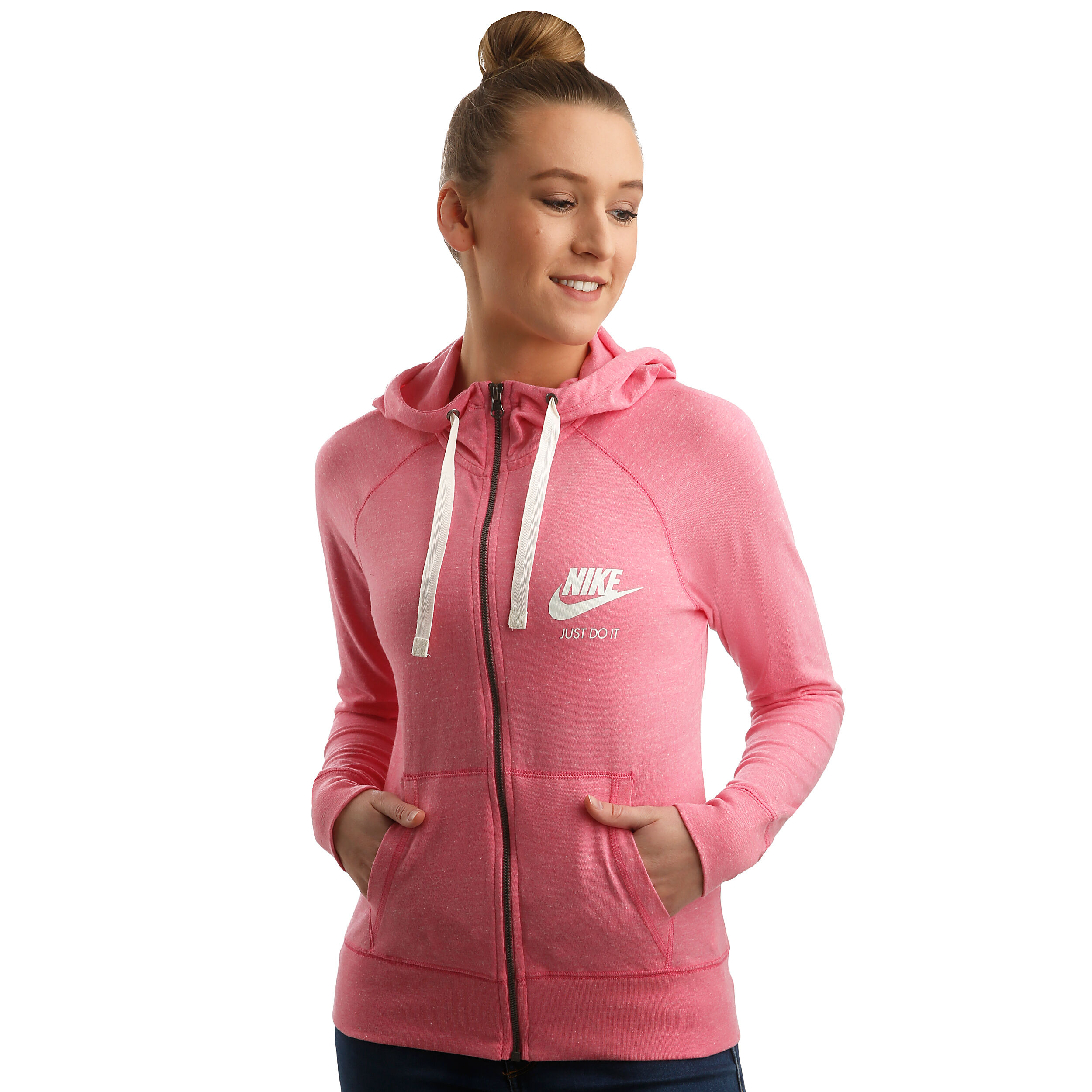 Sportswear Zip Hoodie Women Pink Cream