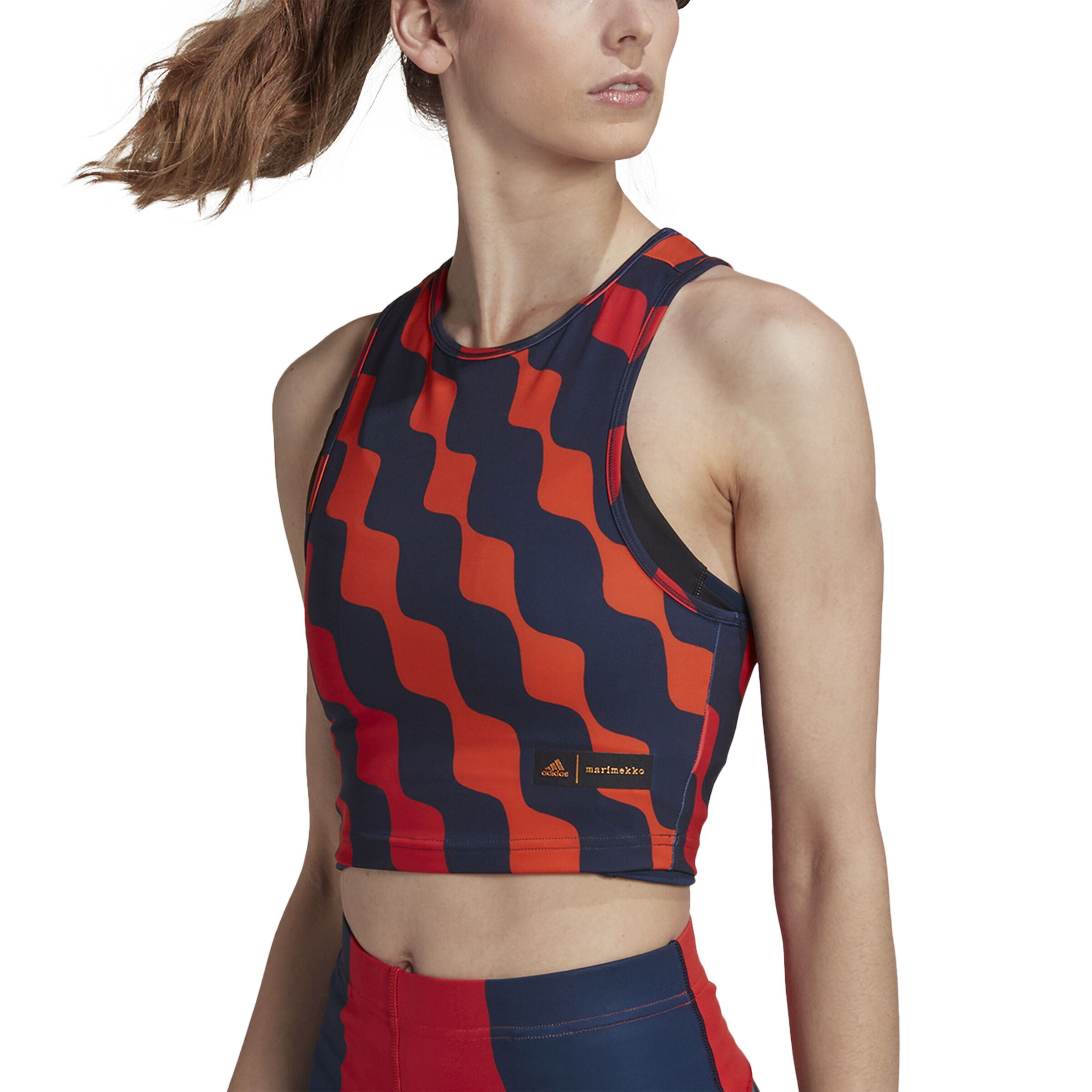 Orange adidas crop top best sale