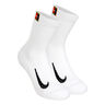 Court Multiplier Cushioned Tennis Socks 2 Pack-White,Black