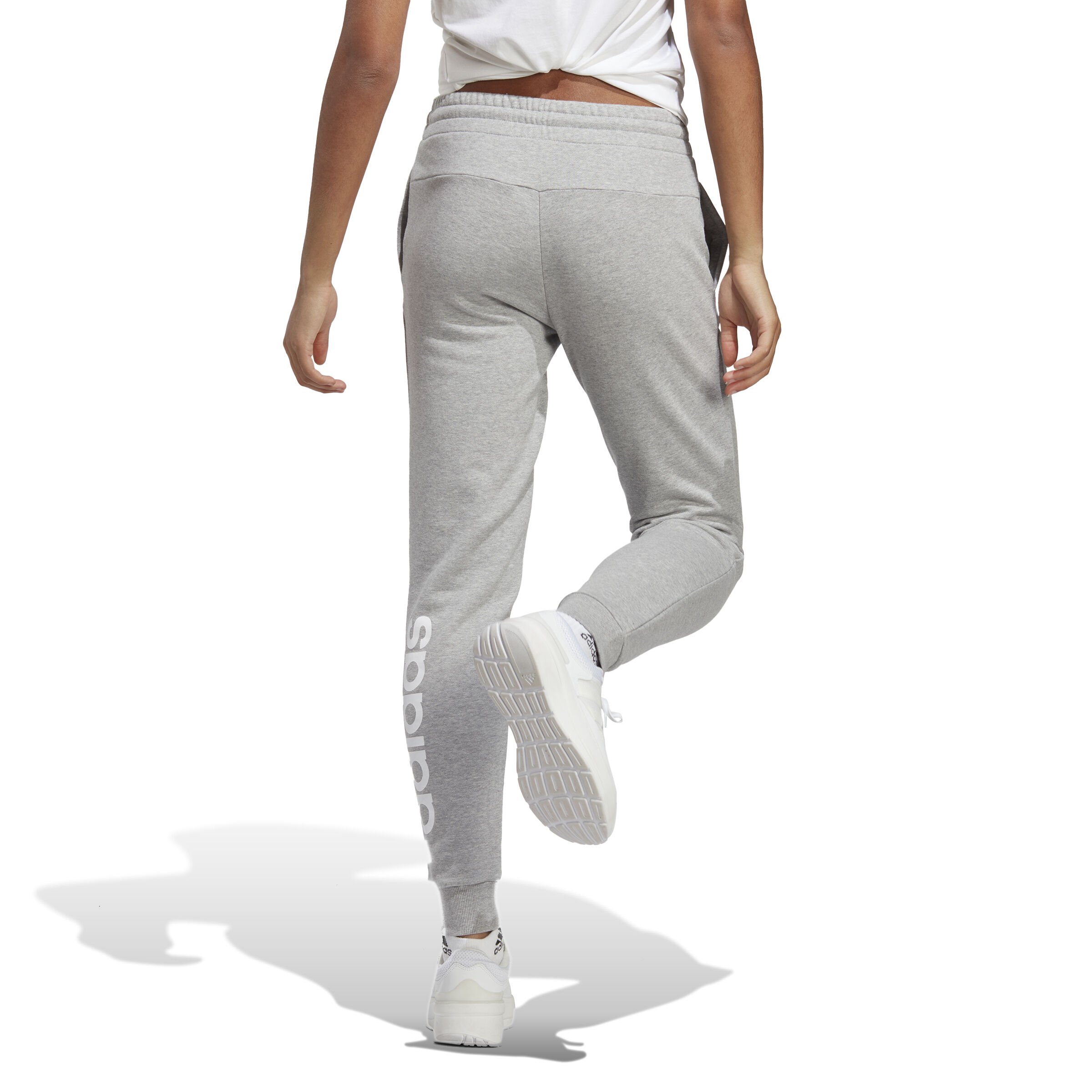 Essentials Linear French Terry Cuffed Training Pants Women Lightgrey White
