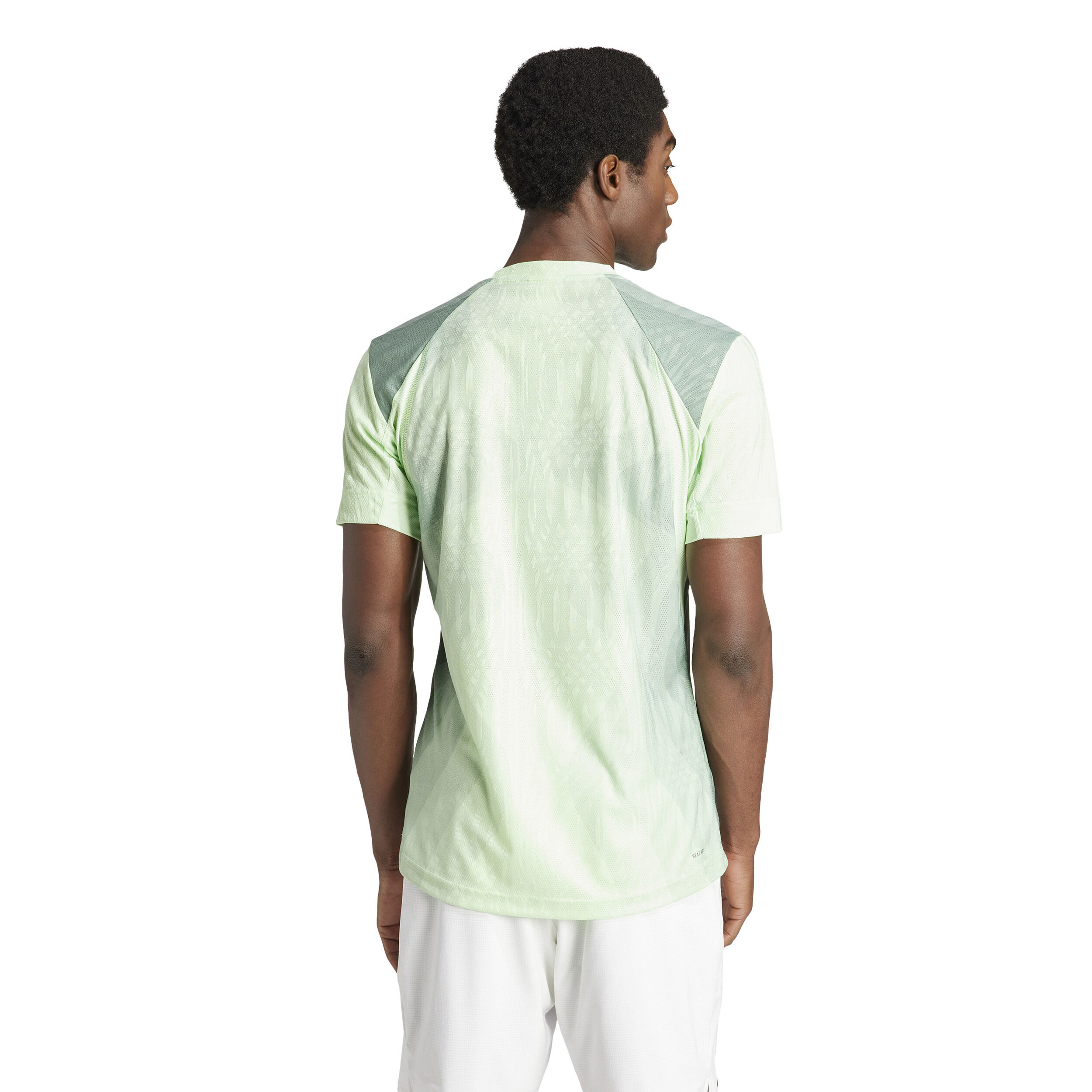Adidas green tennis shirt discount