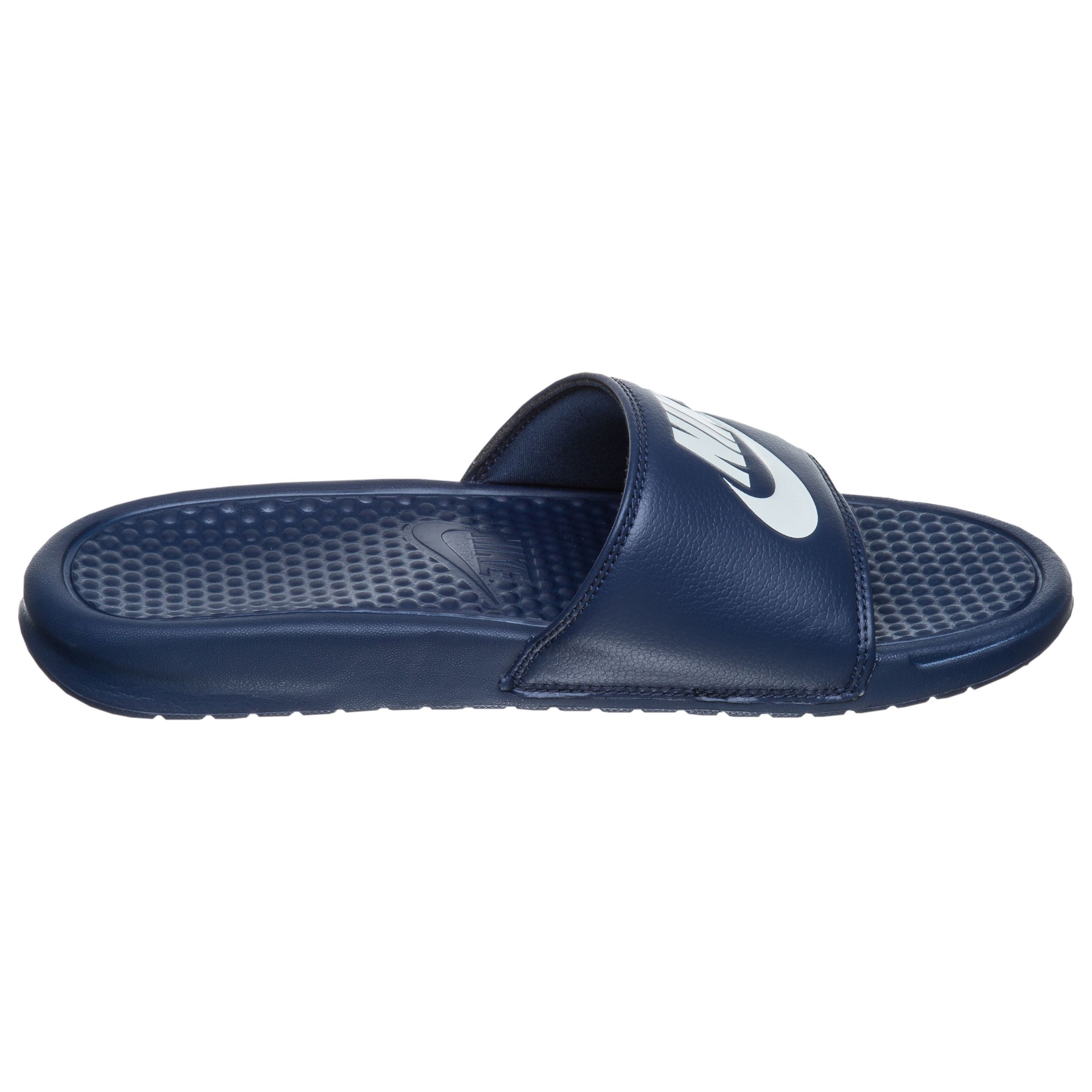 Nike benassi navy blue on sale