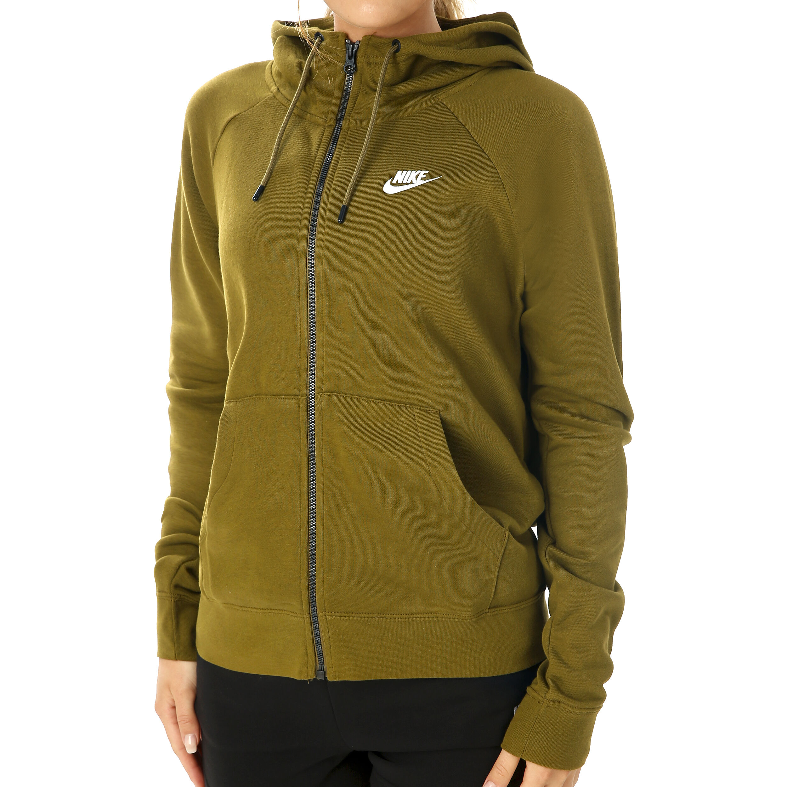 Buy Nike Sportswear Essential Zip Hoodie Women Olive White online Tennis Point UK