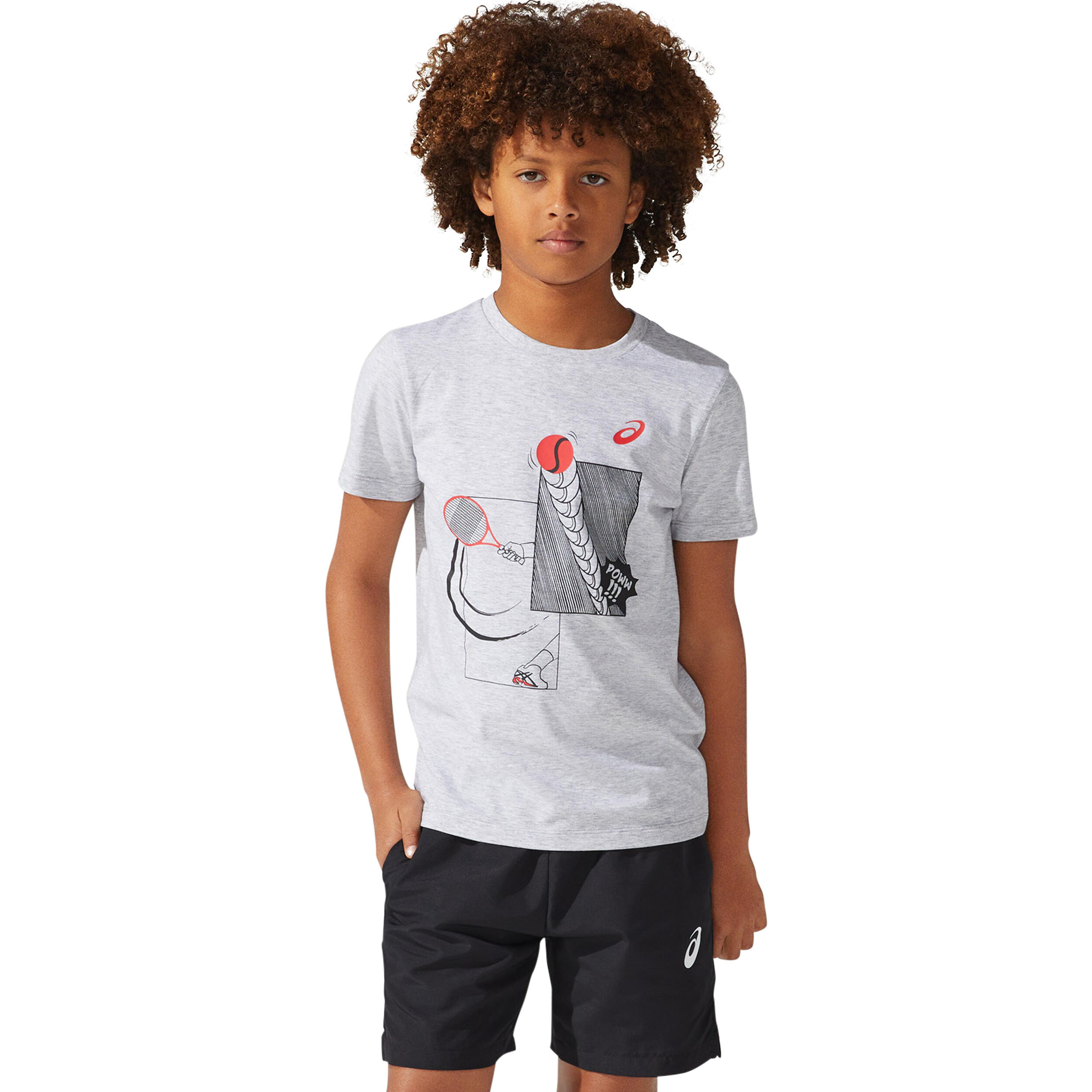 Asics t shirt junior gris new arrivals