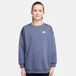 Nike Clothing Nike Sportswear Club Fleece Oversized Crew Sweatshirt Girls - blue grey, white
