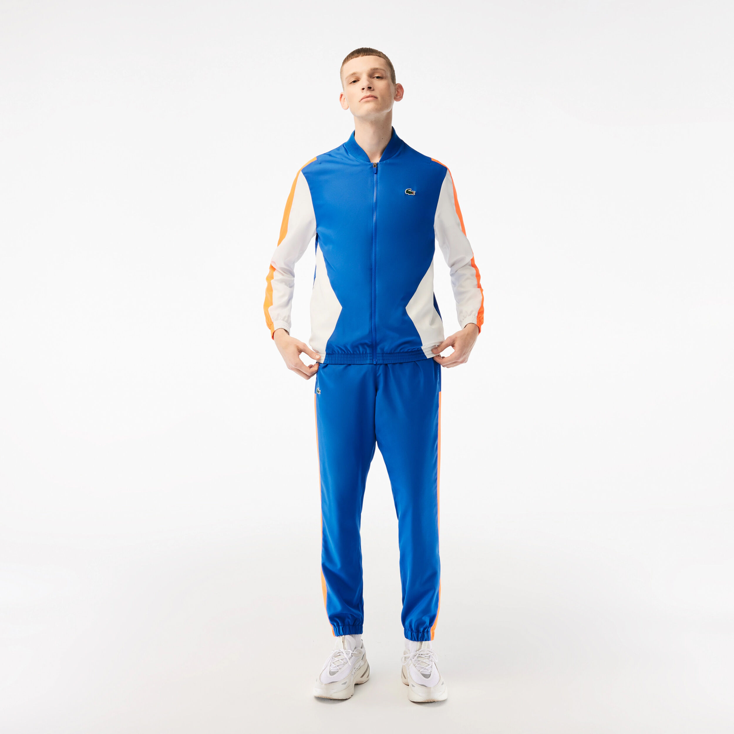 Orange lacoste sweatsuit hot sale