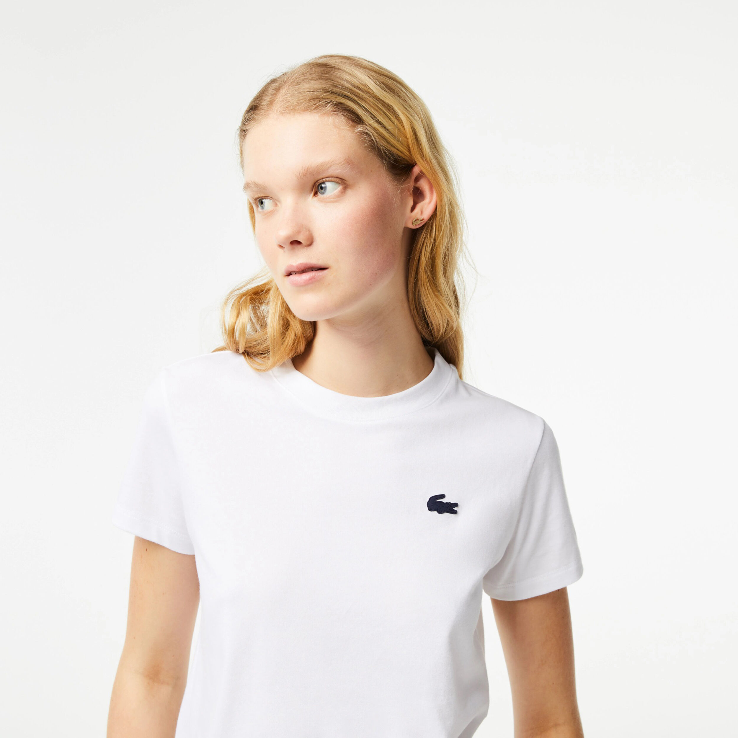 White lacoste shirt on sale