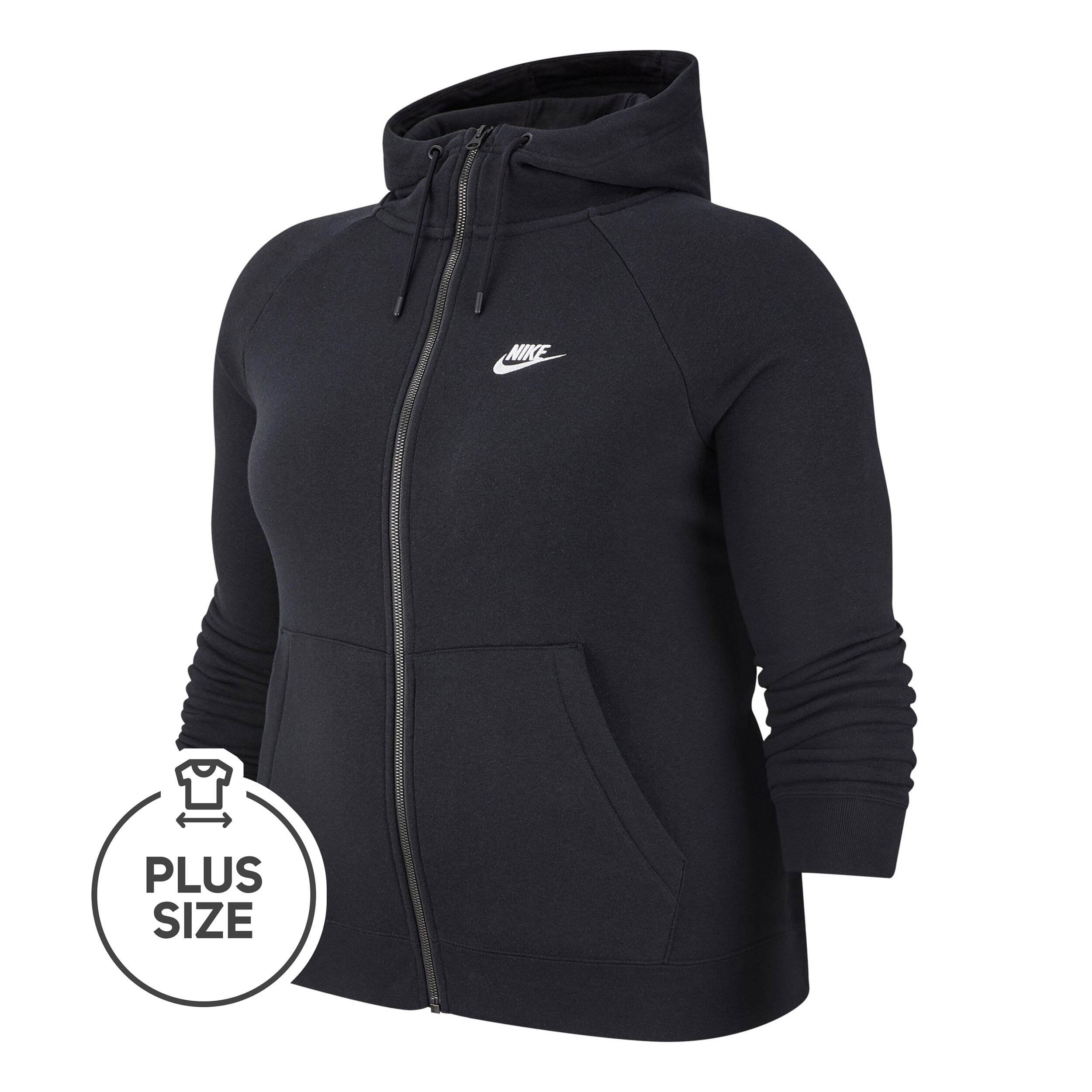 Sportswear Essential Plus Size Zip Hoodie Women Black White