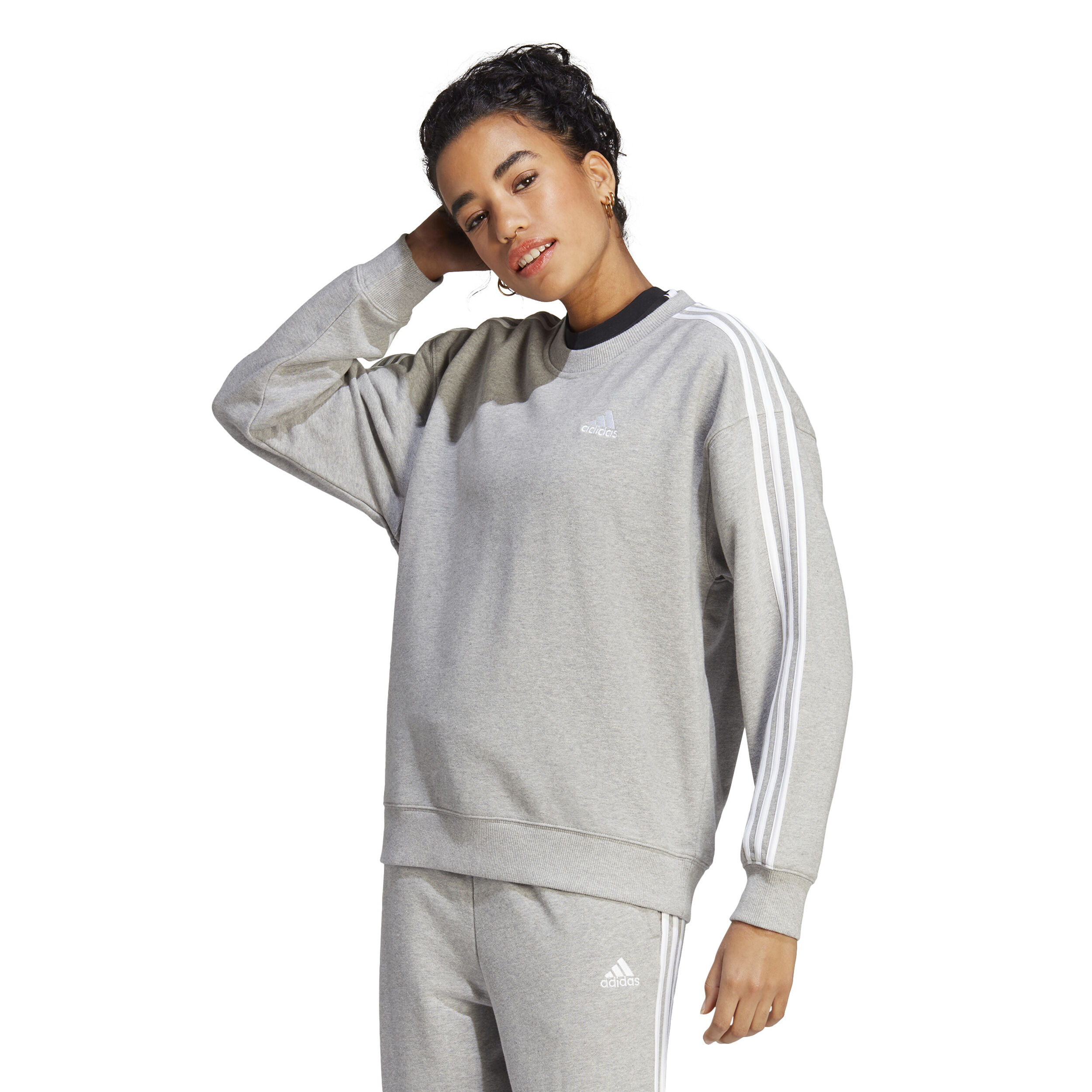 Buy adidas 3 Stripes Sweatshirt Women Grey White online Tennis