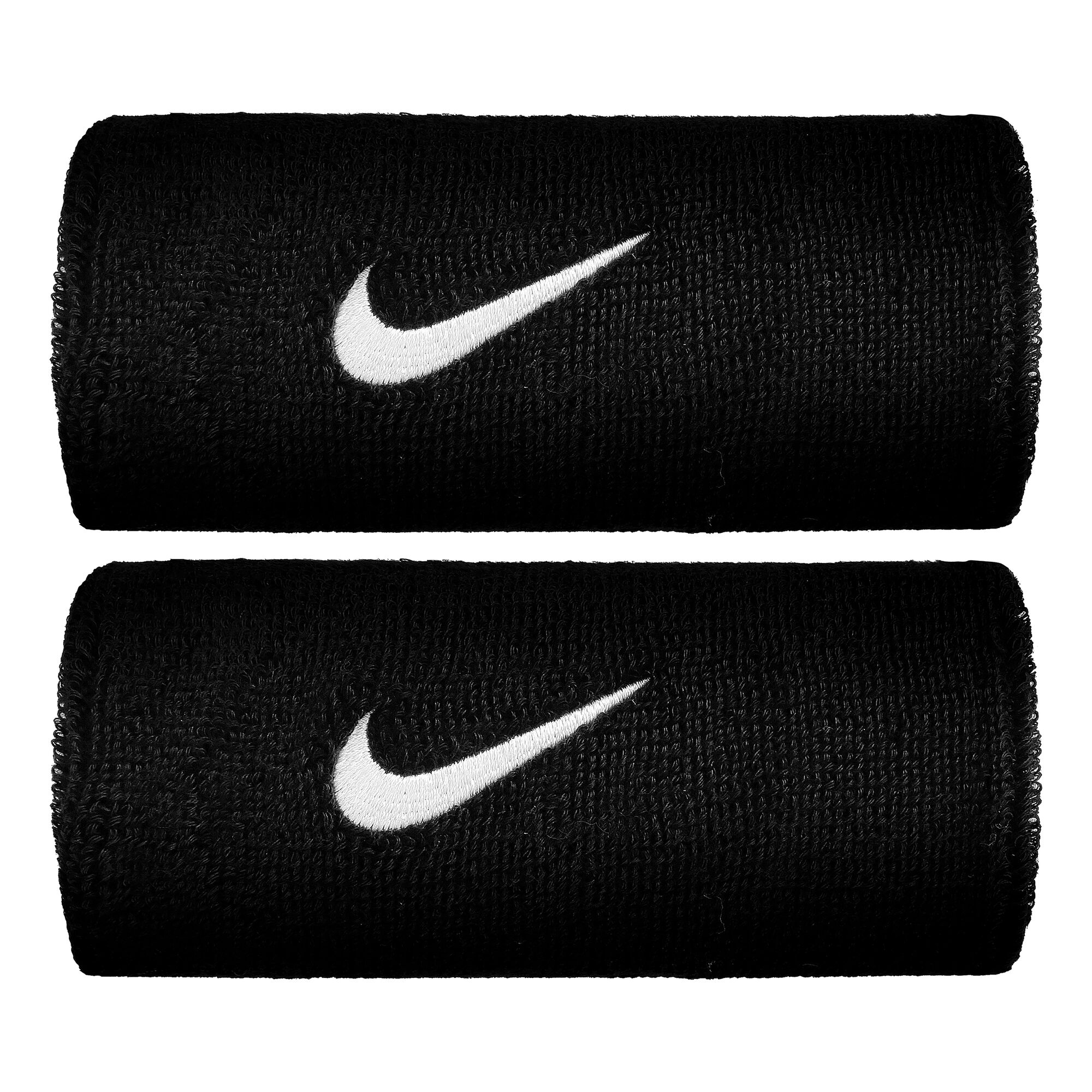 buy Nike Swoosh Doublewide Wristband 2 Pack - Black, White online ...